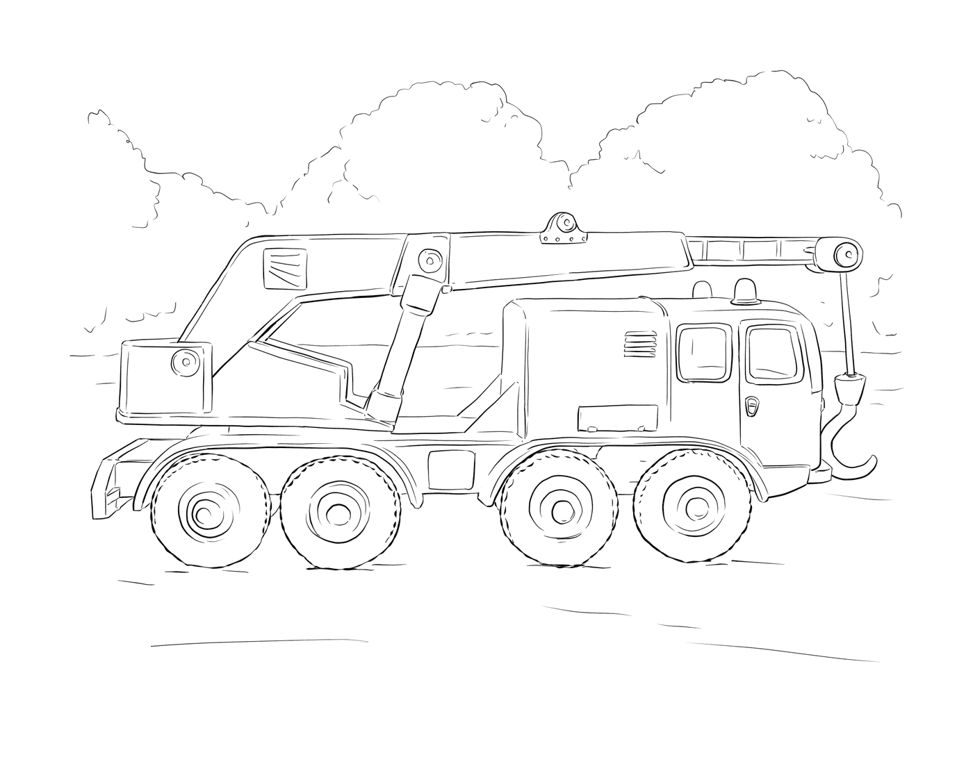 coloriage crane camion