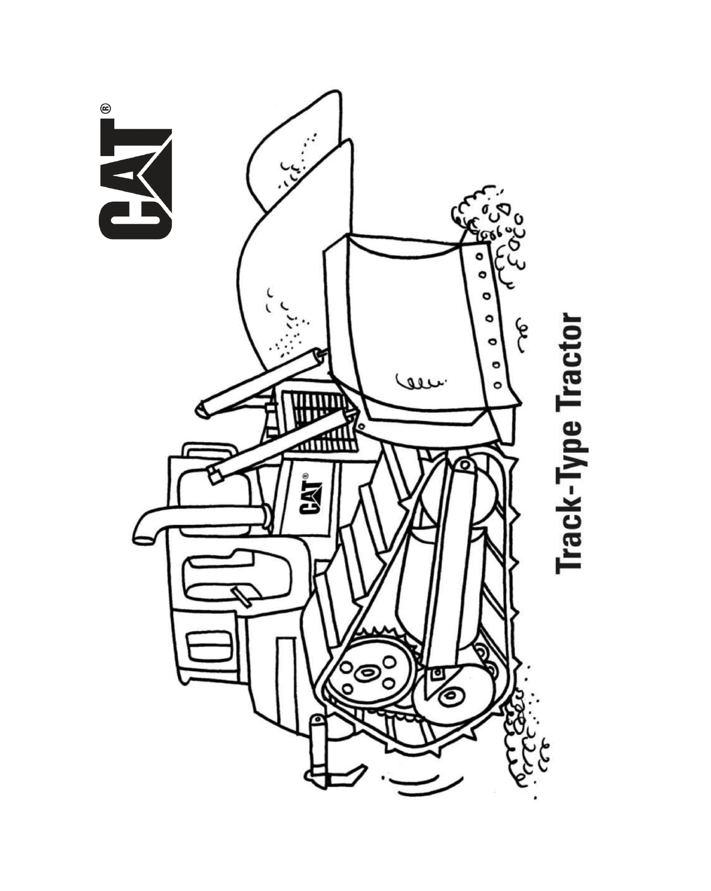 coloriage track type tractor cat