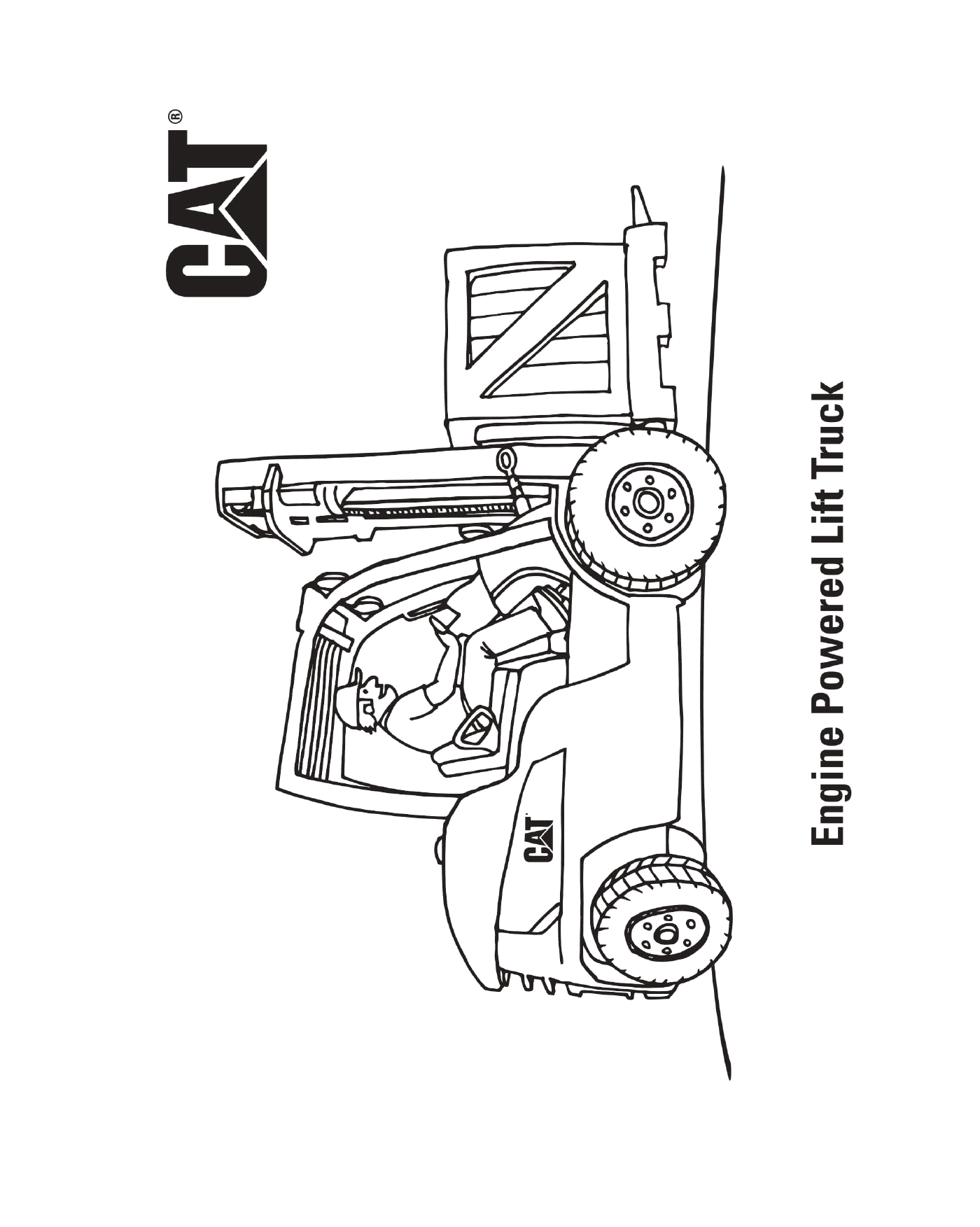 coloriage engine powered lift camion caterpillar