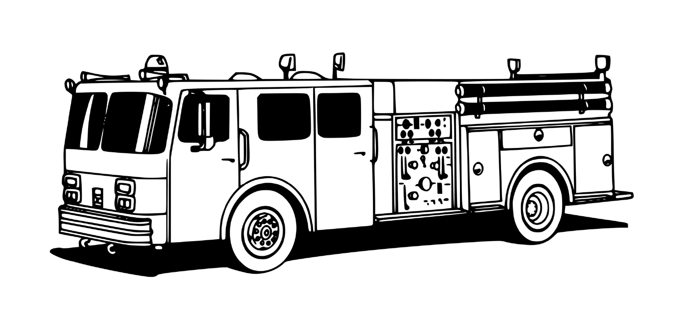 coloriage camion de pompiers