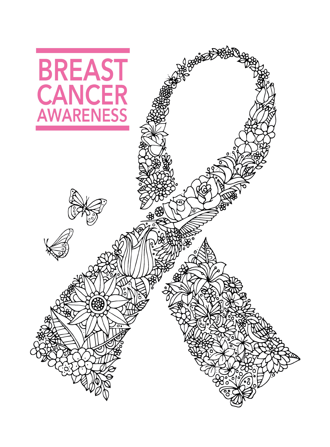 coloriage breast cancer awareness ribbon
