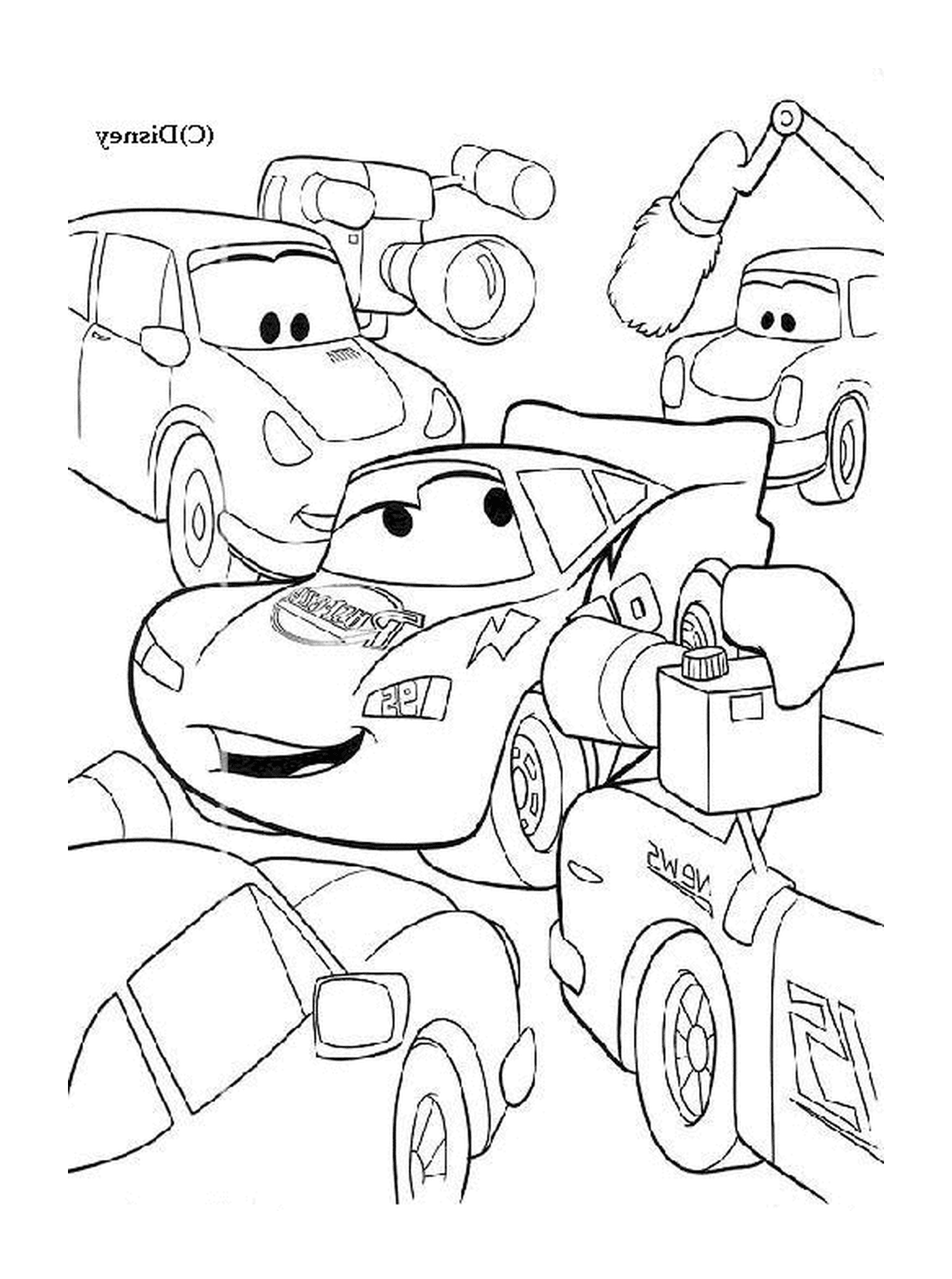 coloriage Flash McQueen interview