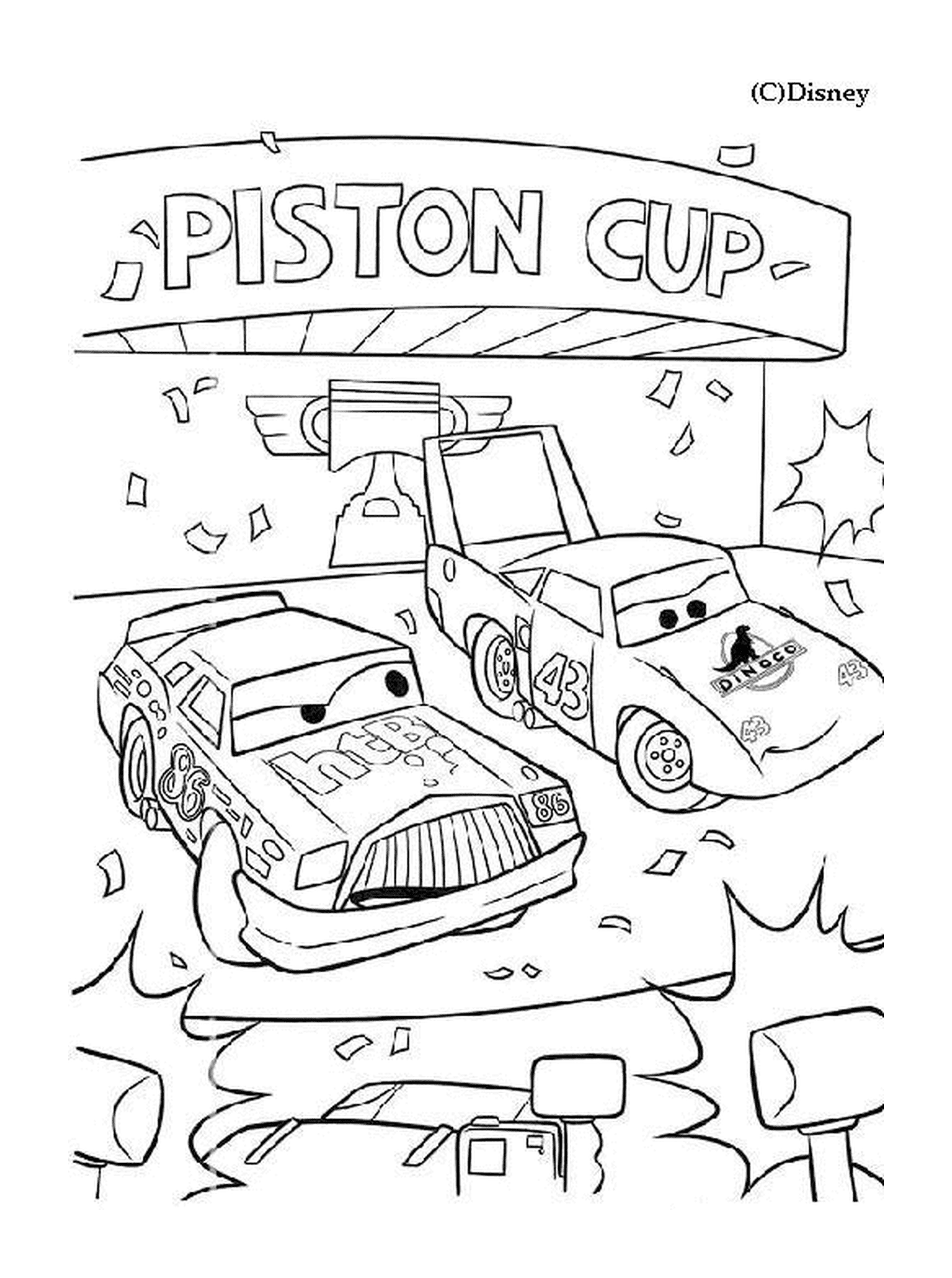 coloriage podium piston cup