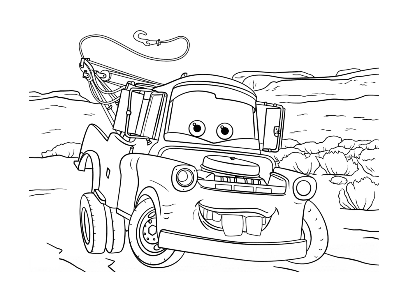 coloriage tow mater from cars 3 disney