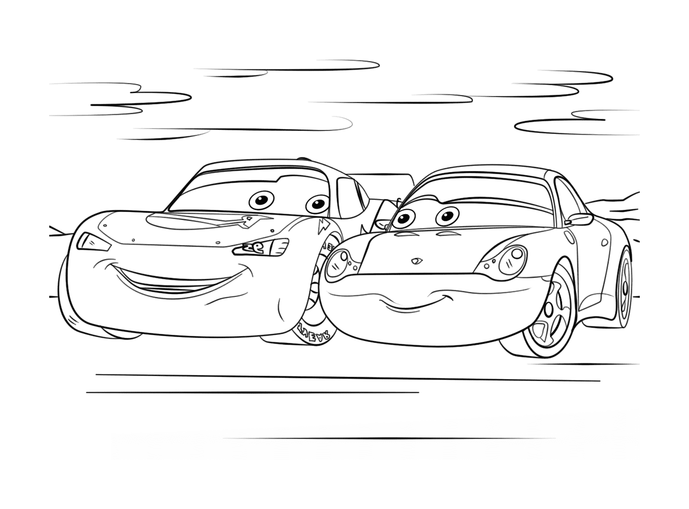 coloriage lightning mcqueen and sally from cars 3 disney
