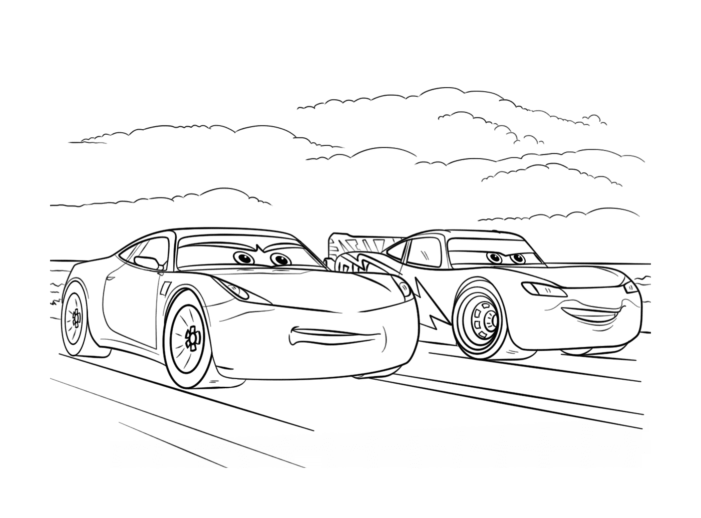 coloriage mcqueen and ramirez from cars 3 disney