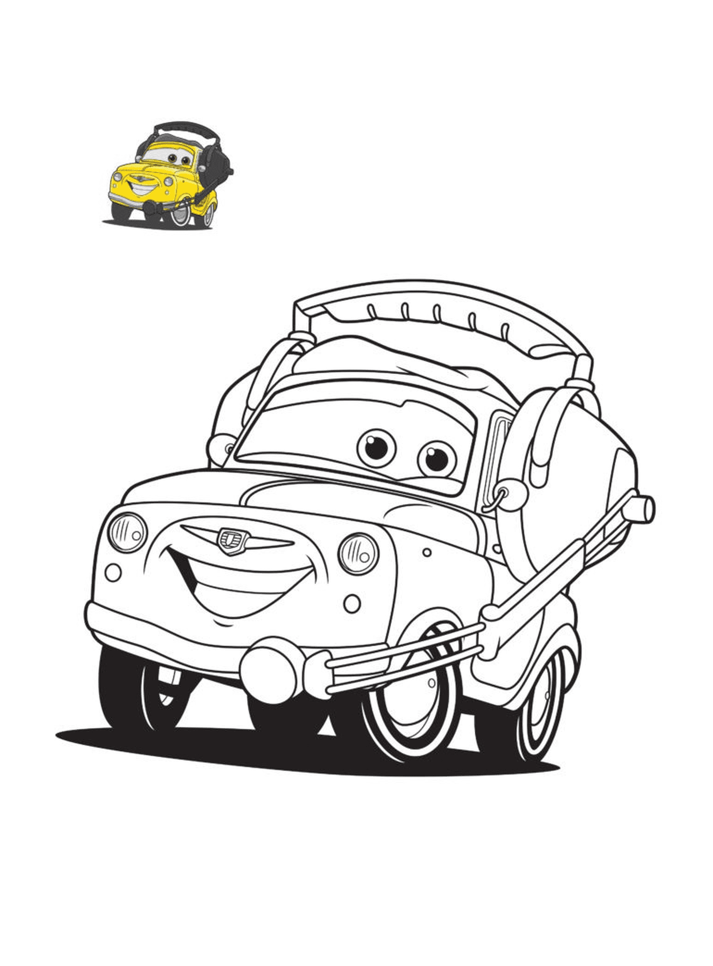coloriage cars 3 luigi personnage dans film cars voiture jaune