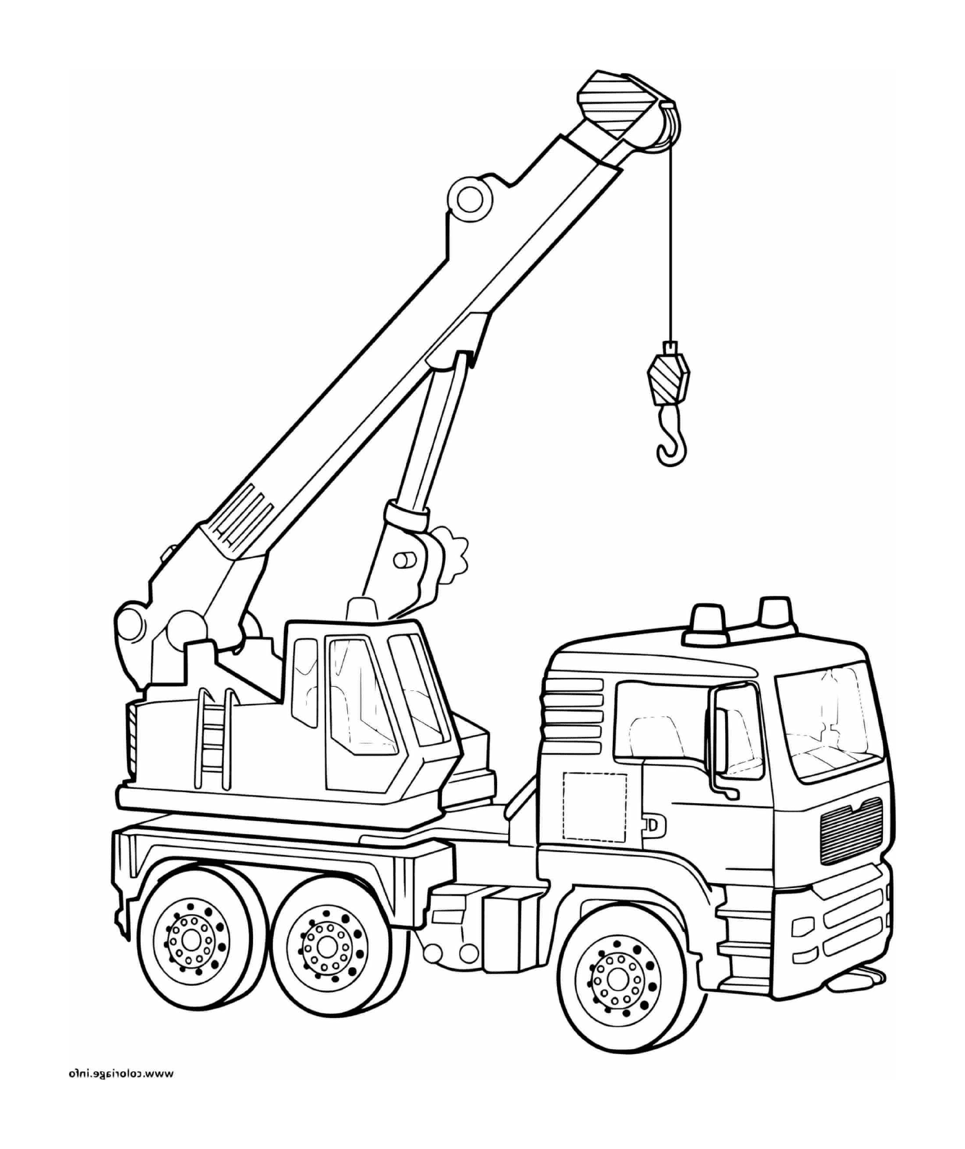 coloriage camion grue construction chantier