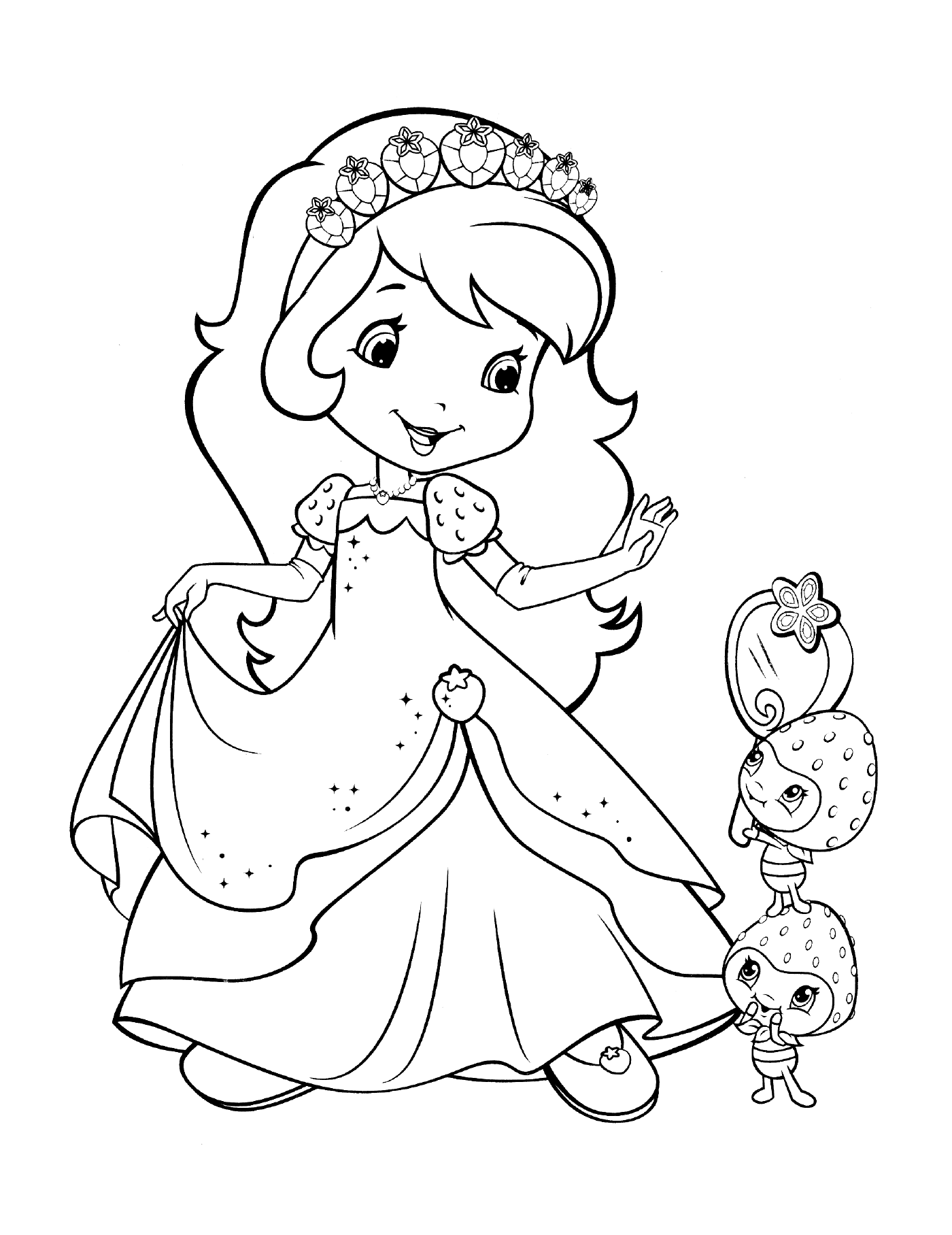 coloriage strawberry shortcake and berrykins