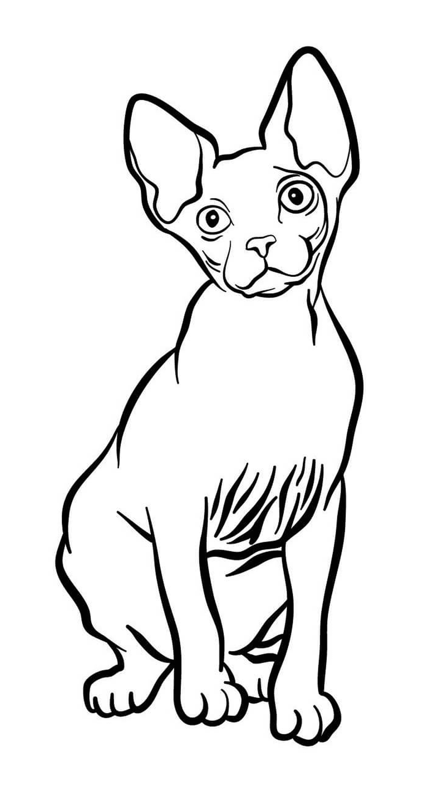 coloriage sphynx est un chat originaire du Canada et ne possede quasiment aucune fourrure
