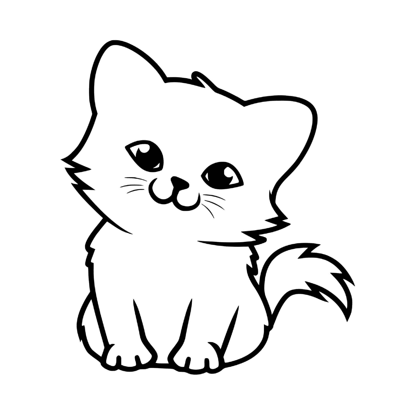 coloriage adorable petit chaton