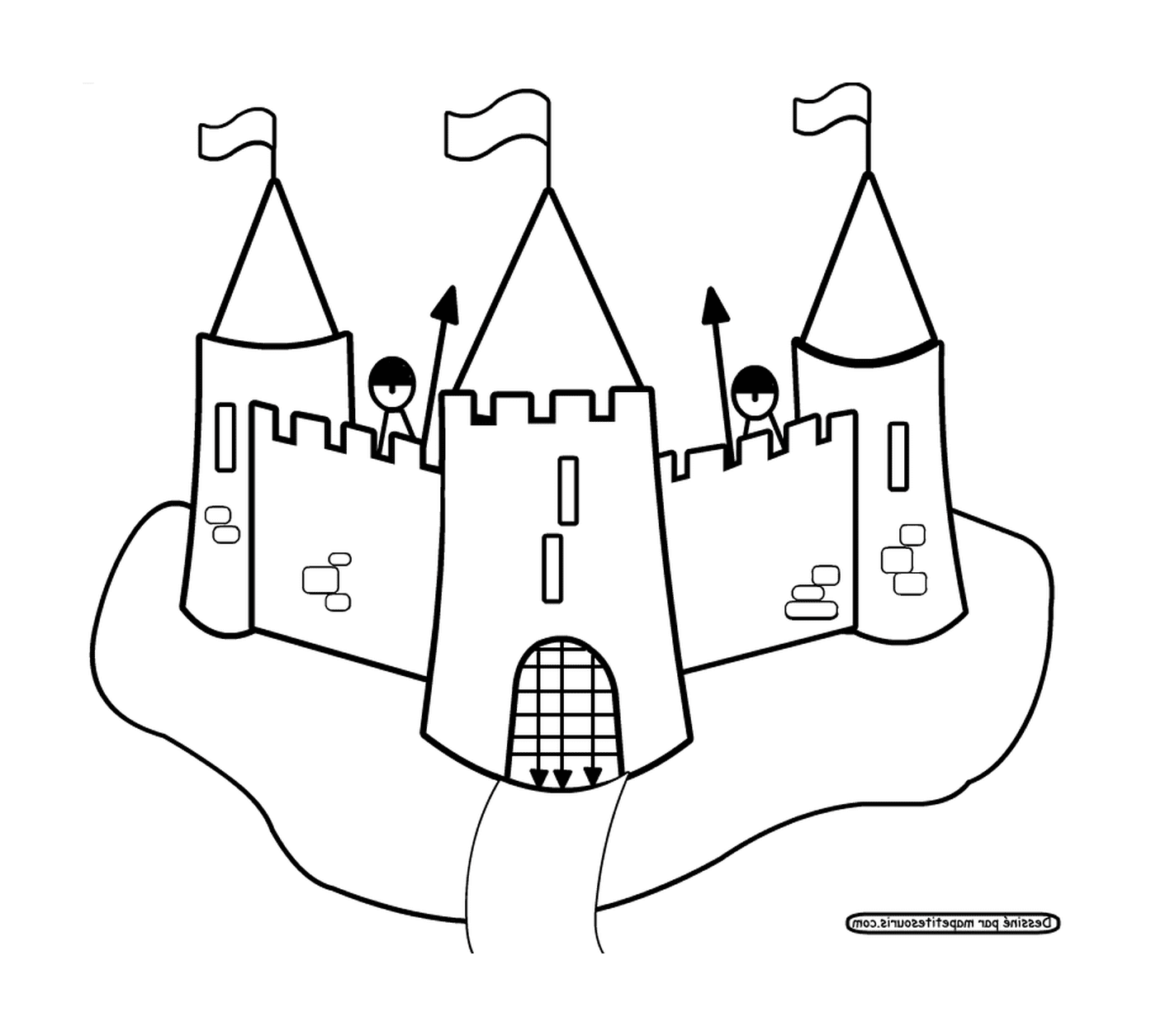 coloriage chateau fort maternelle