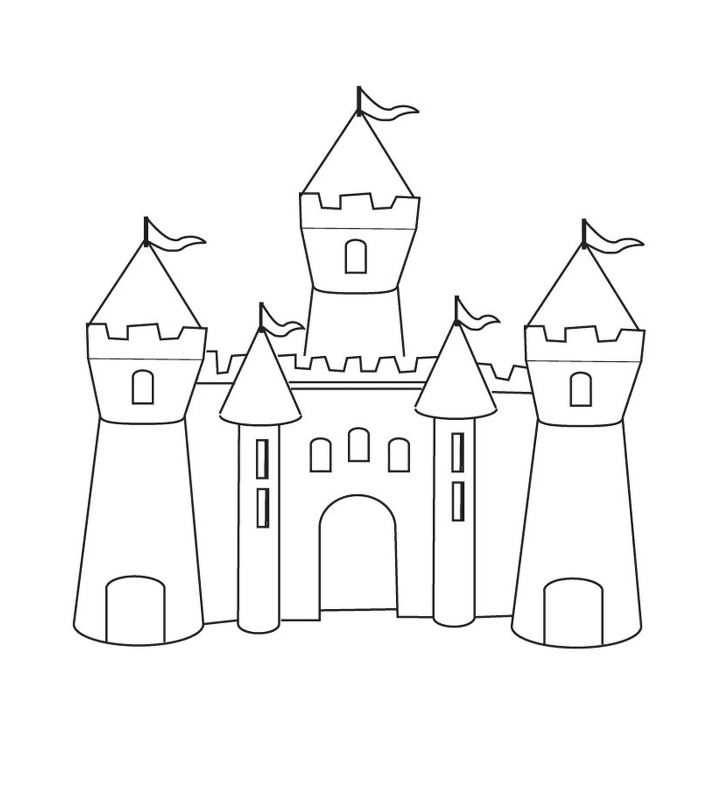coloriage chateau fort maternelle simple