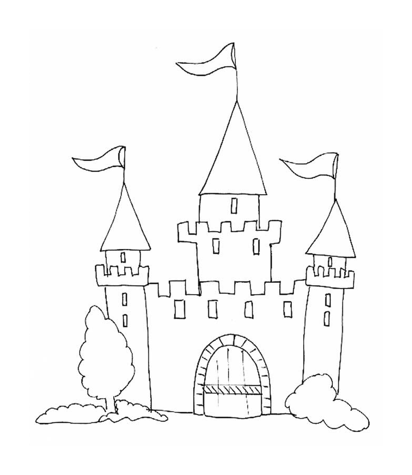 coloriage chateau facile