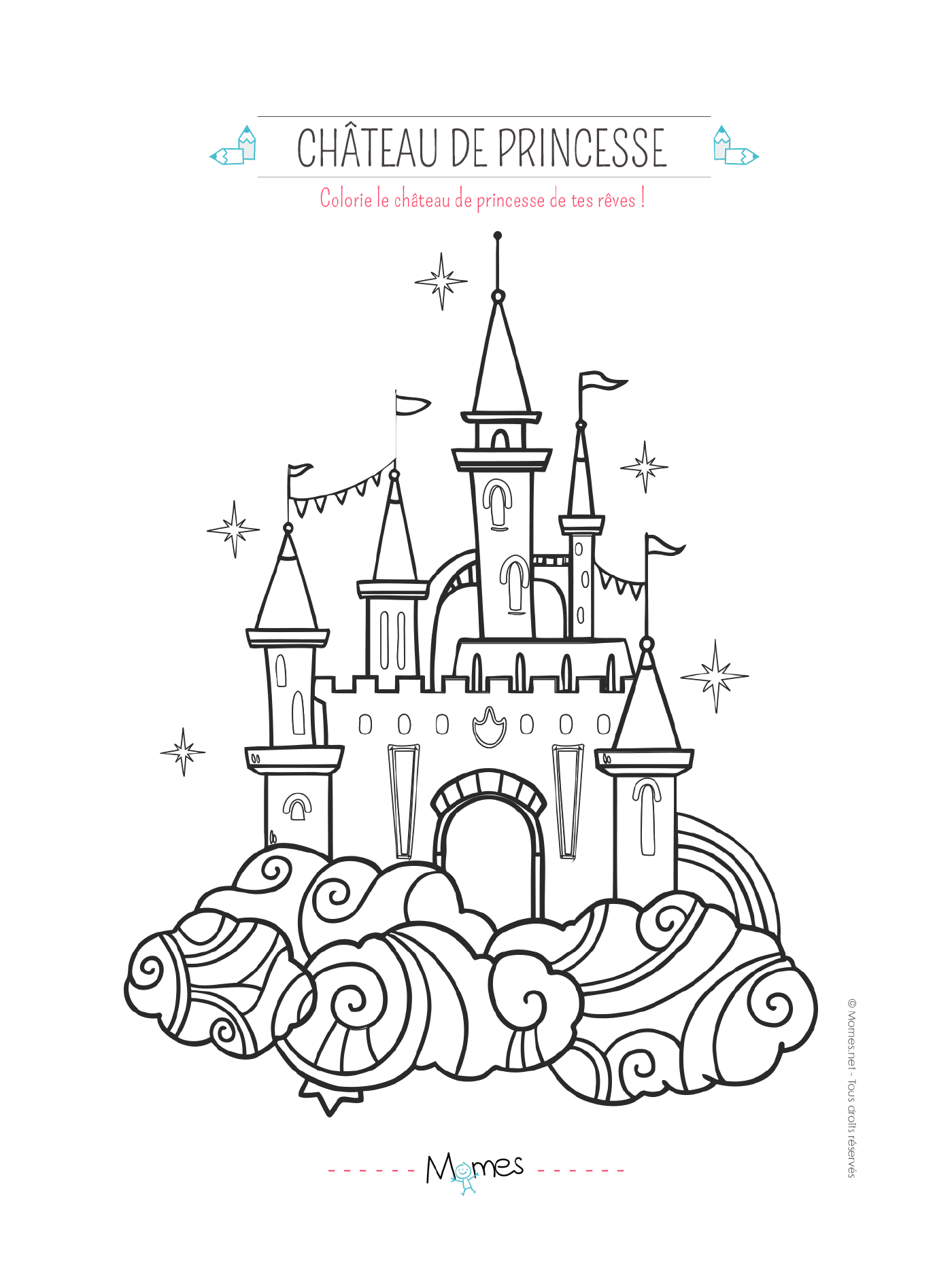 coloriage le chateau de princesse