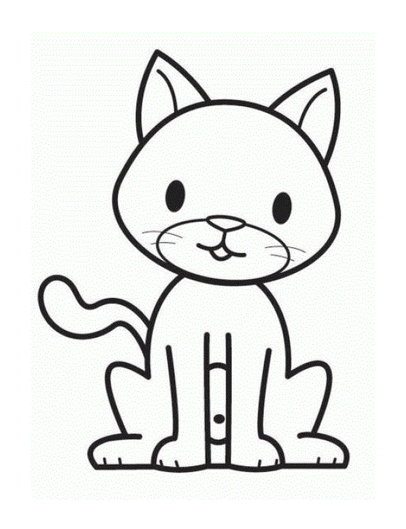 coloriage chaton assis simple