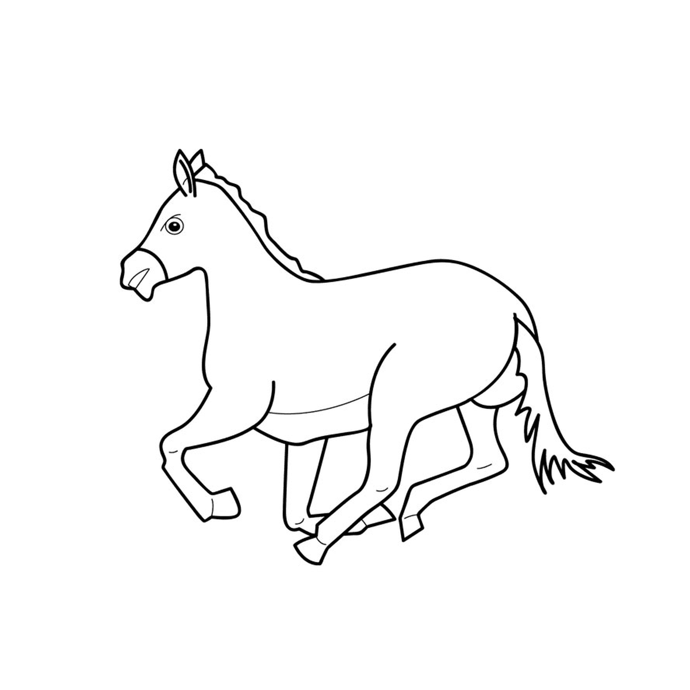 coloriage cheval au galop