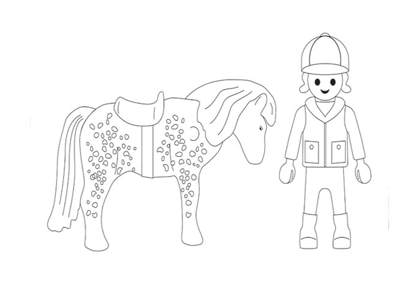 coloriage playmobil cheval
