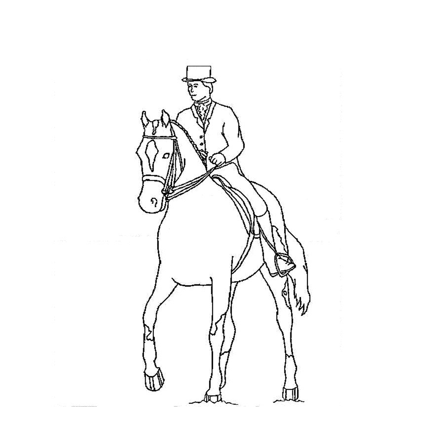 coloriage cheval et cavalier