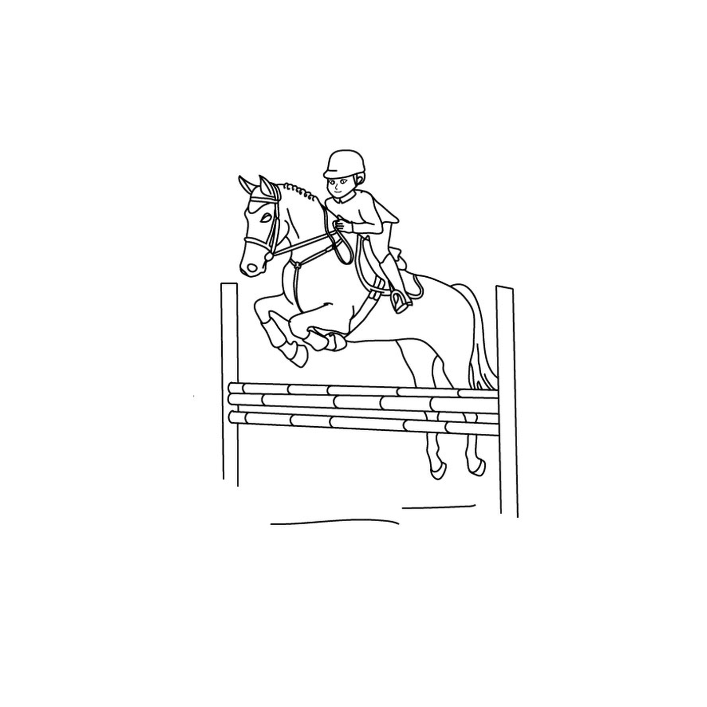 coloriage cheval obstacle