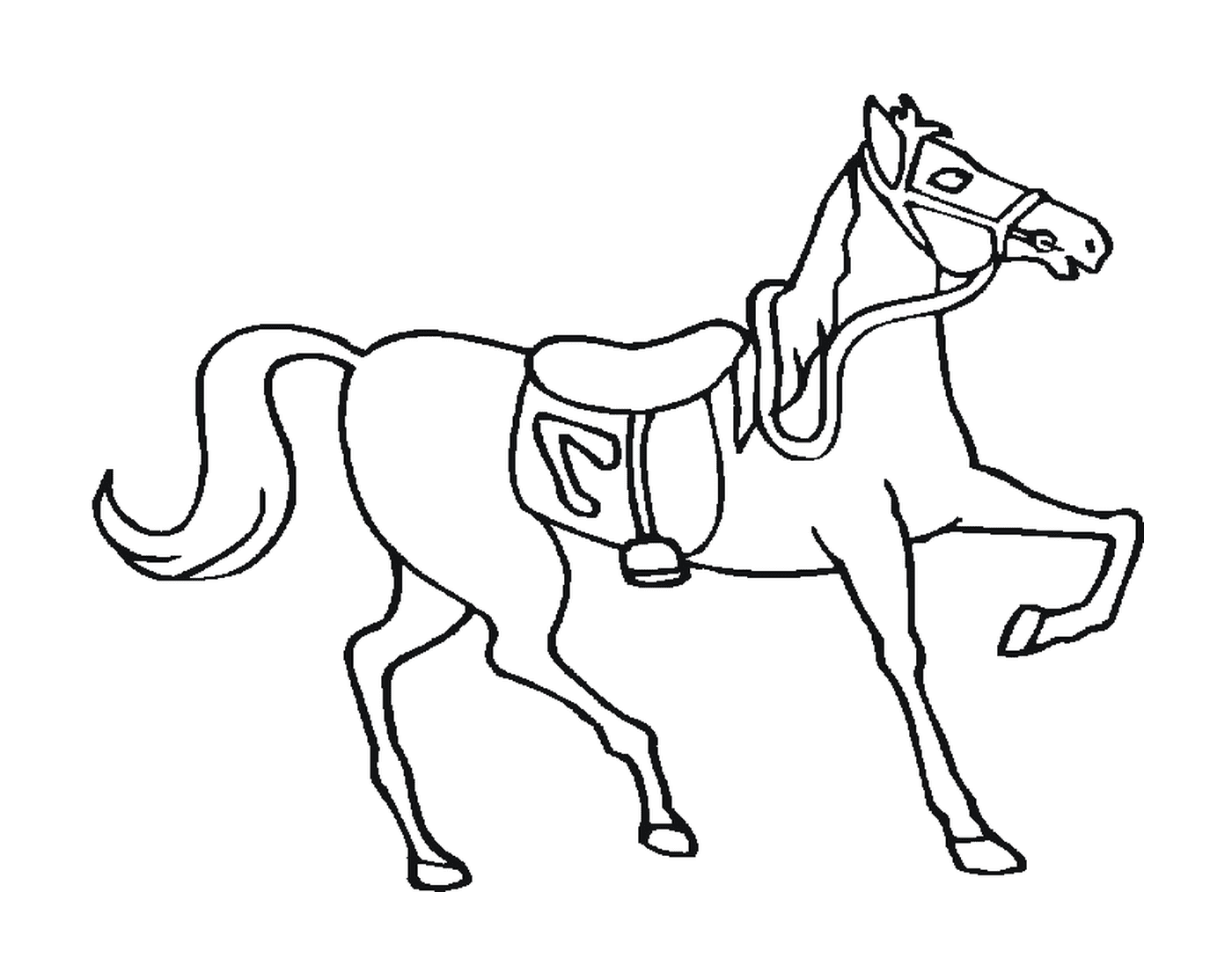 coloriage cheval avec une selle