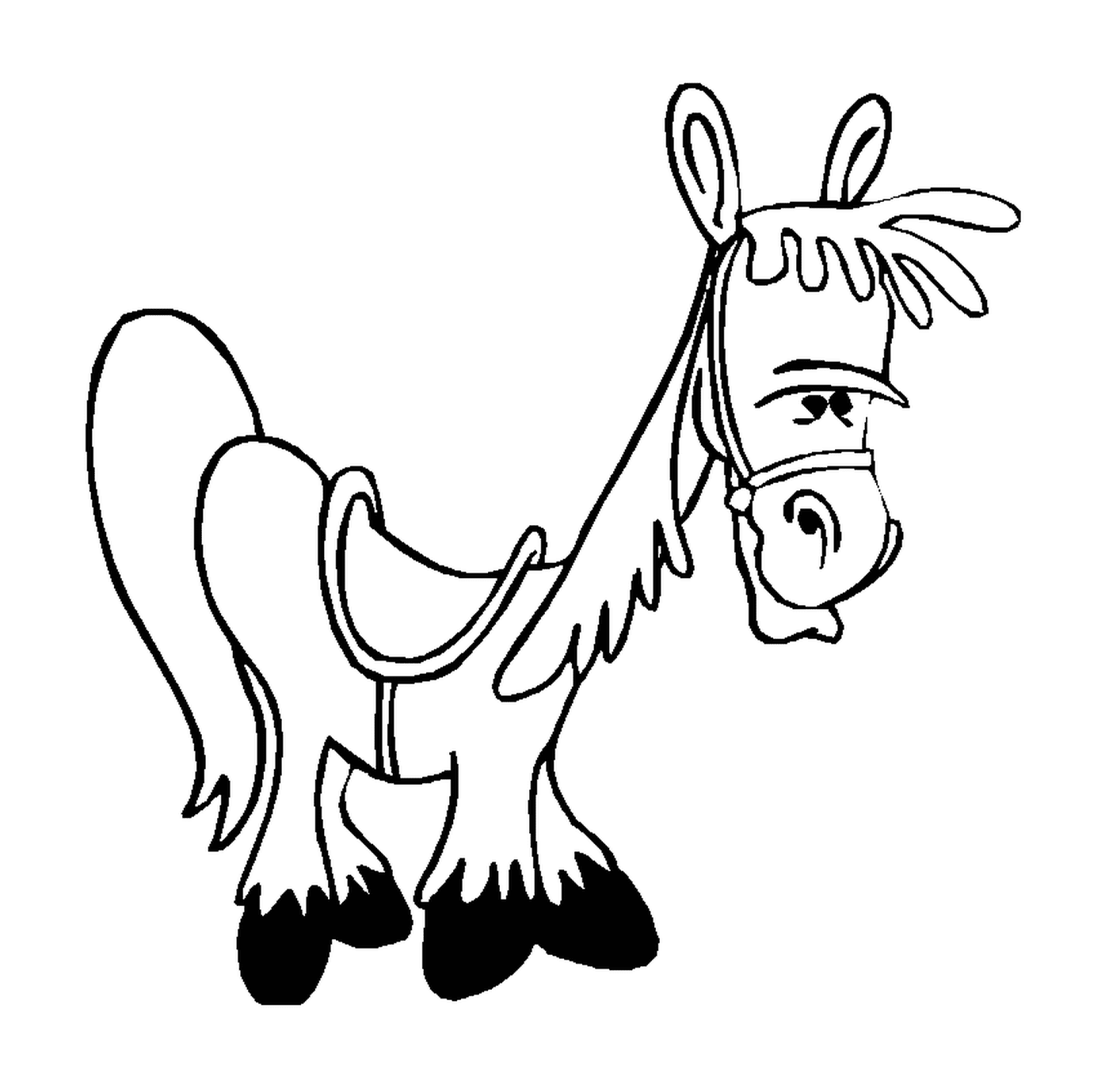coloriage dessin amusant d un cheval