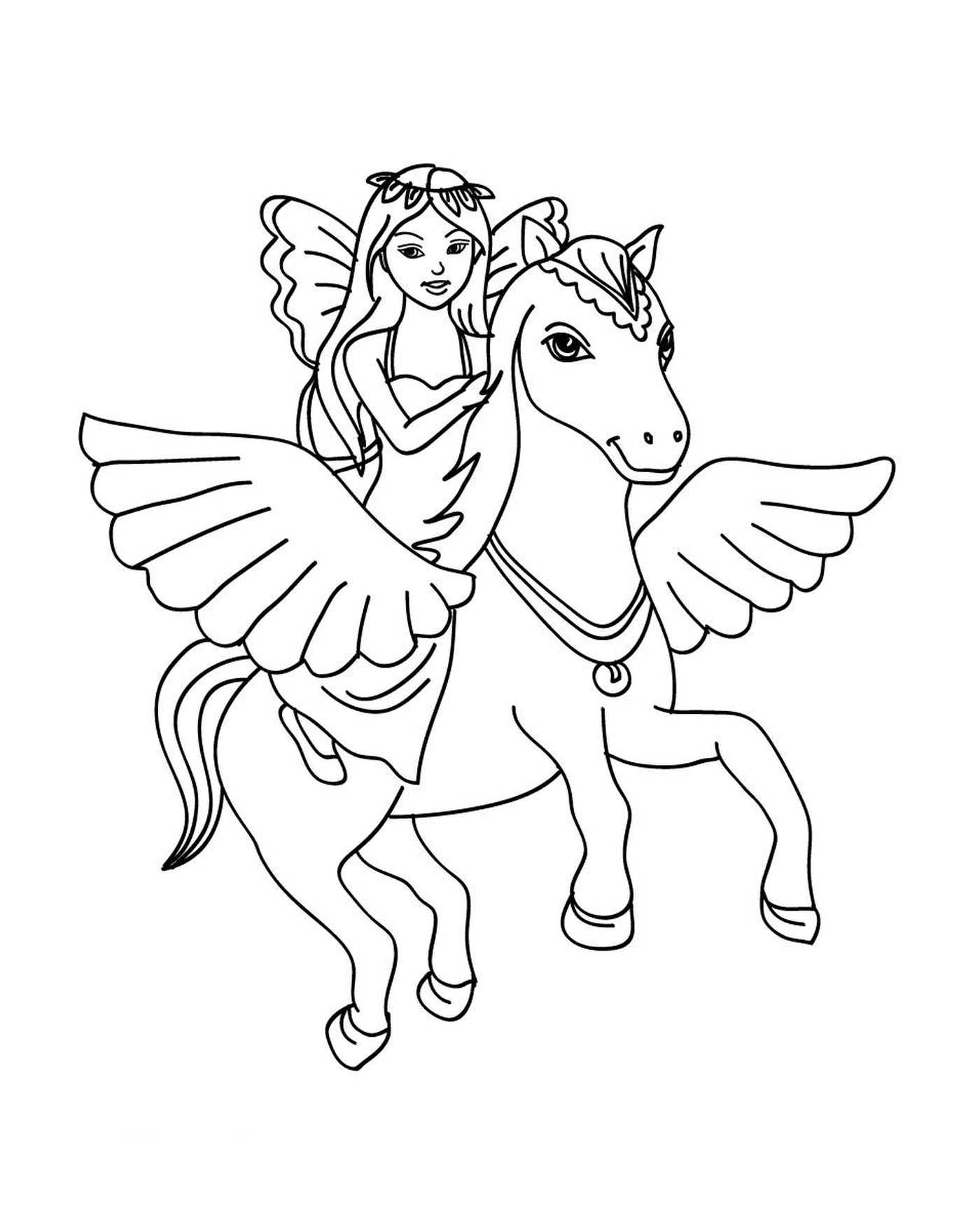 coloriage la princesse et son cheval