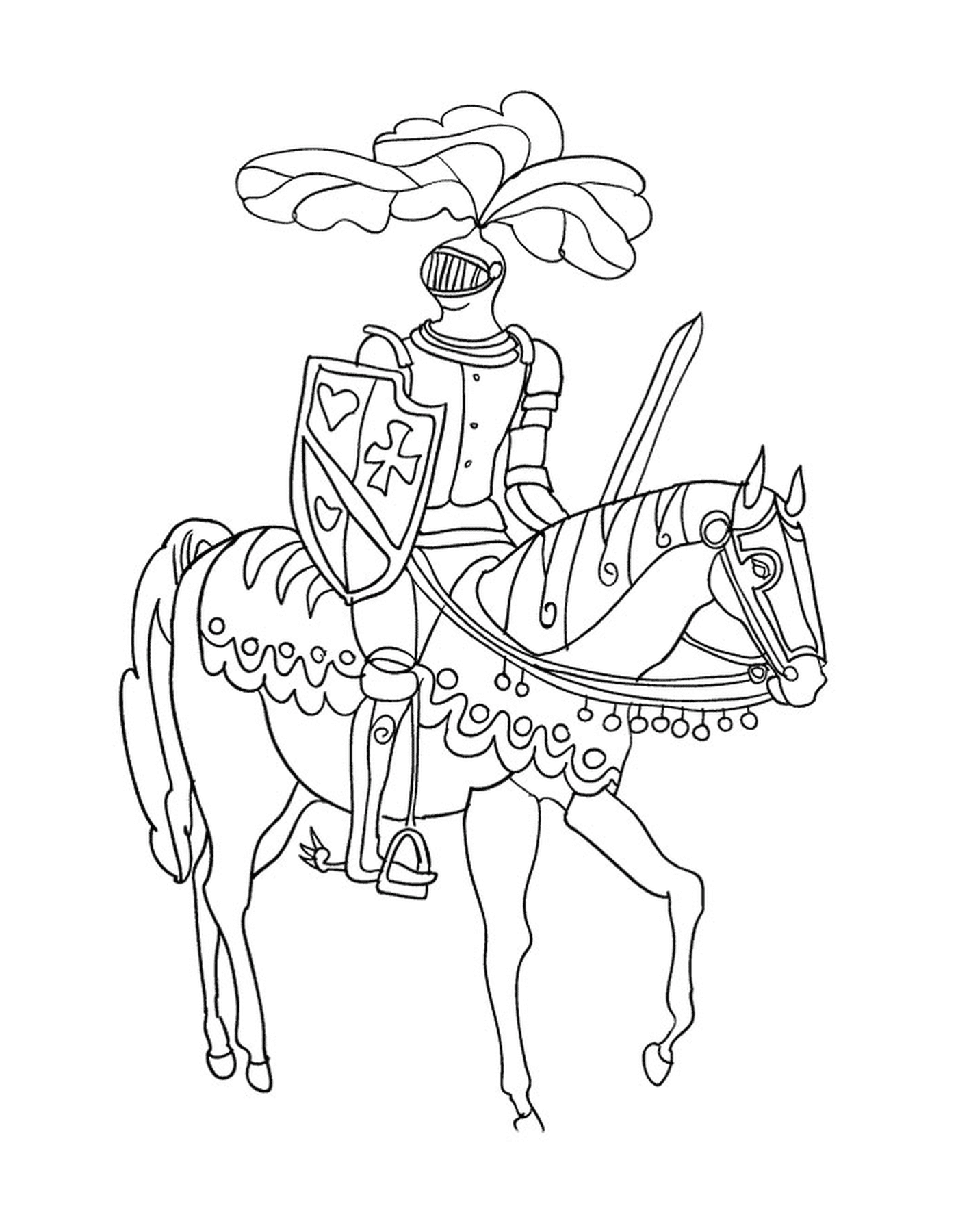 coloriage chevalier tres fort