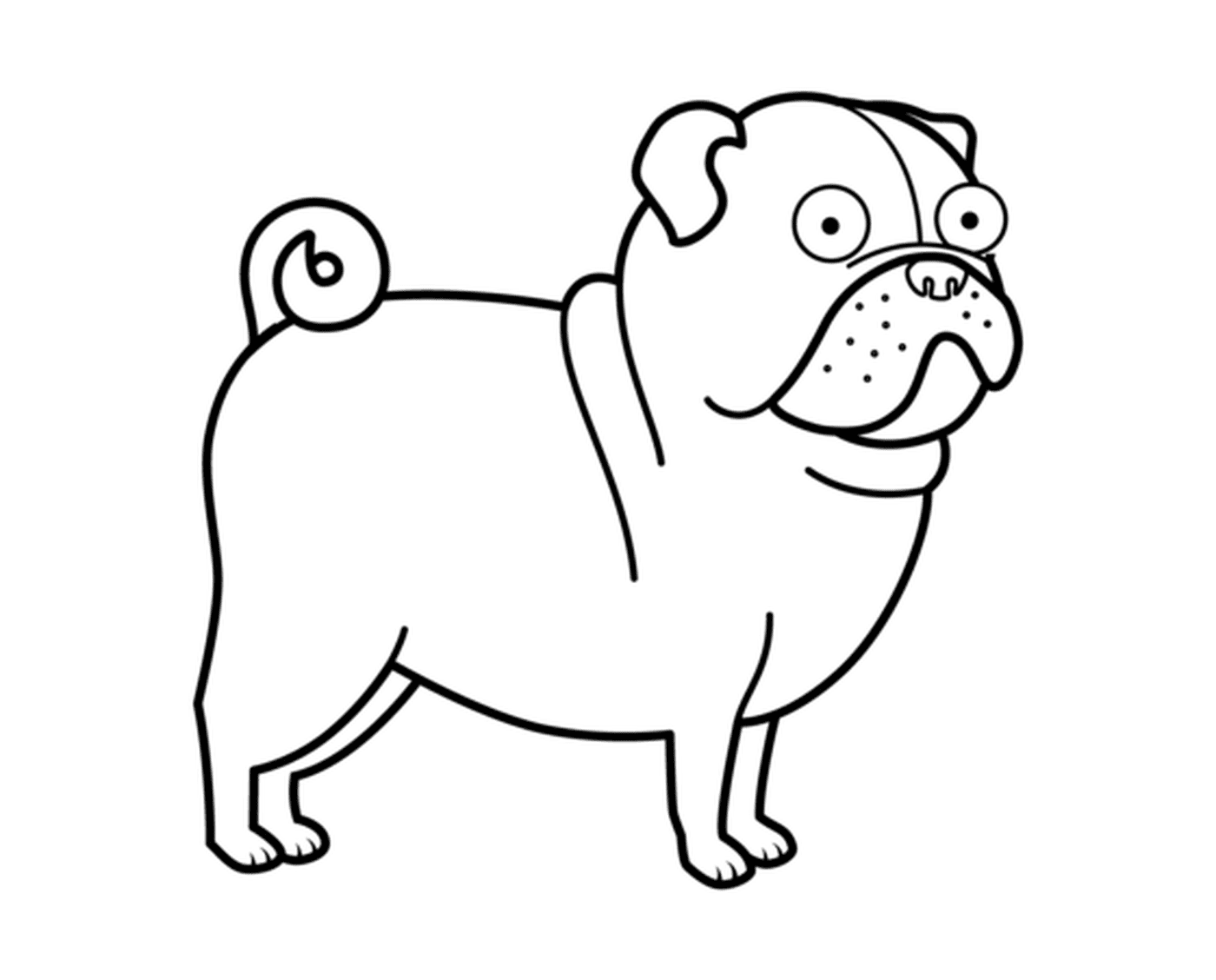 coloriage funny pug chien