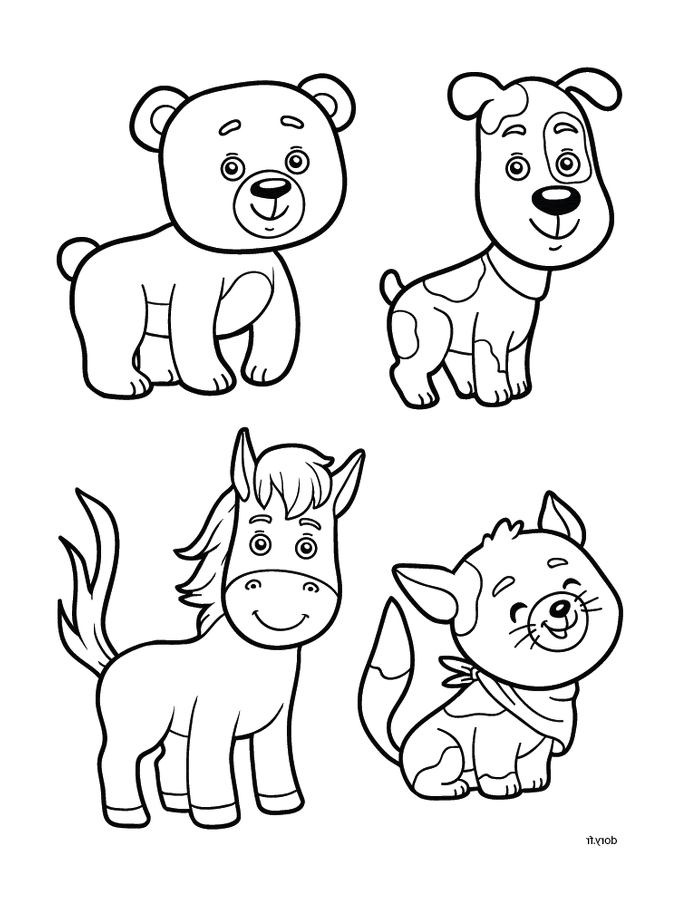 coloriage chien ours cheval chat animaux