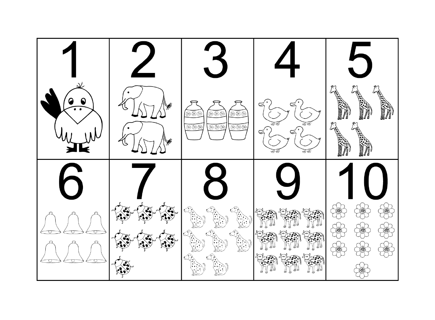 chiffre 0 a 10 chiffre et formes maternelle