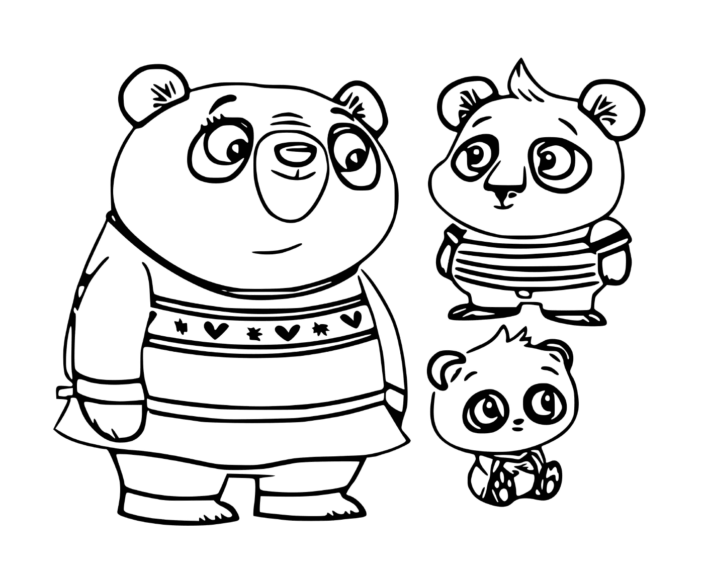 coloriage chip et patate nico panda le meilleur ami de chip avec bodi panda et amanda panda