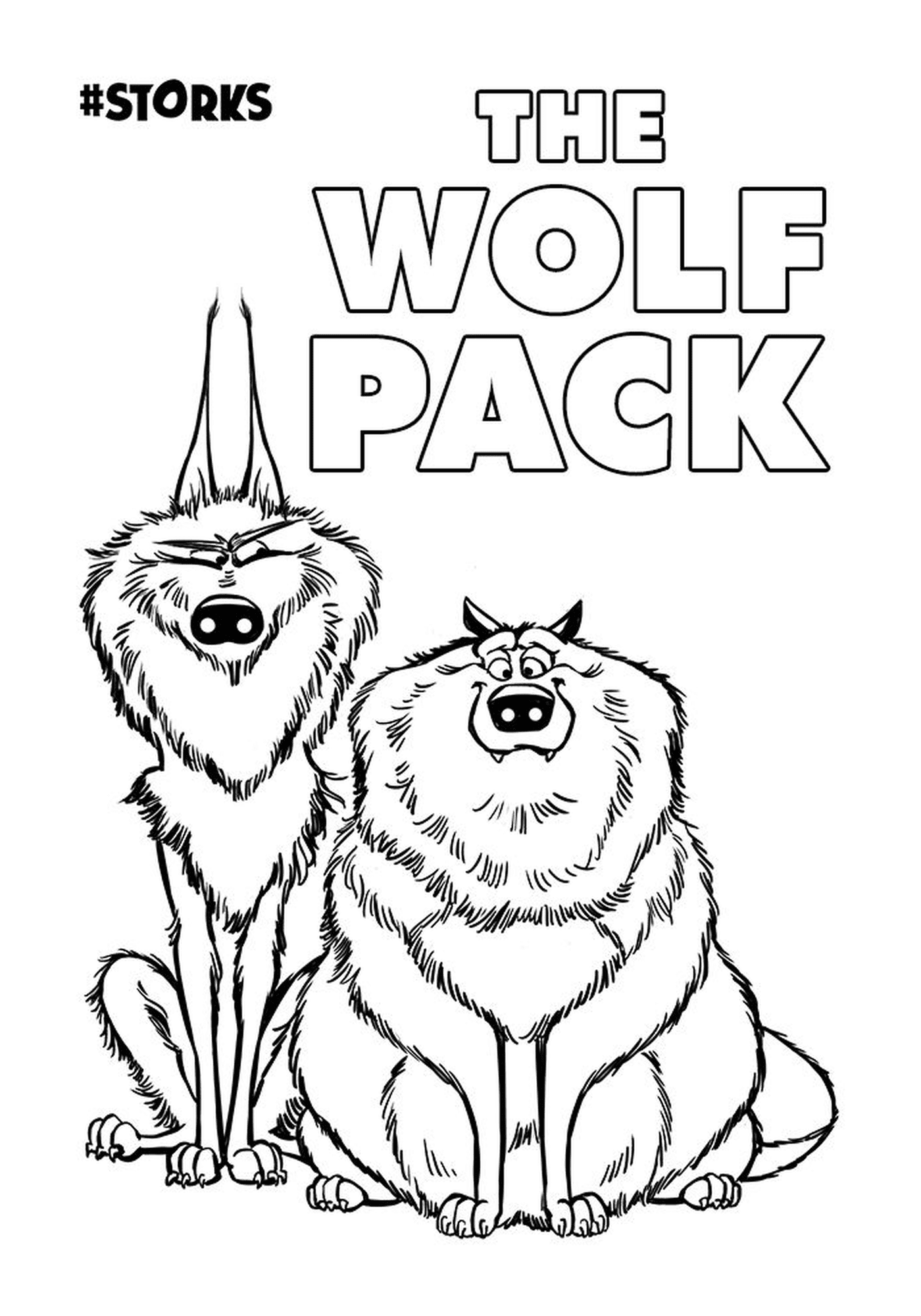 coloriage le Wolf Pack du film cigognes et compagnie