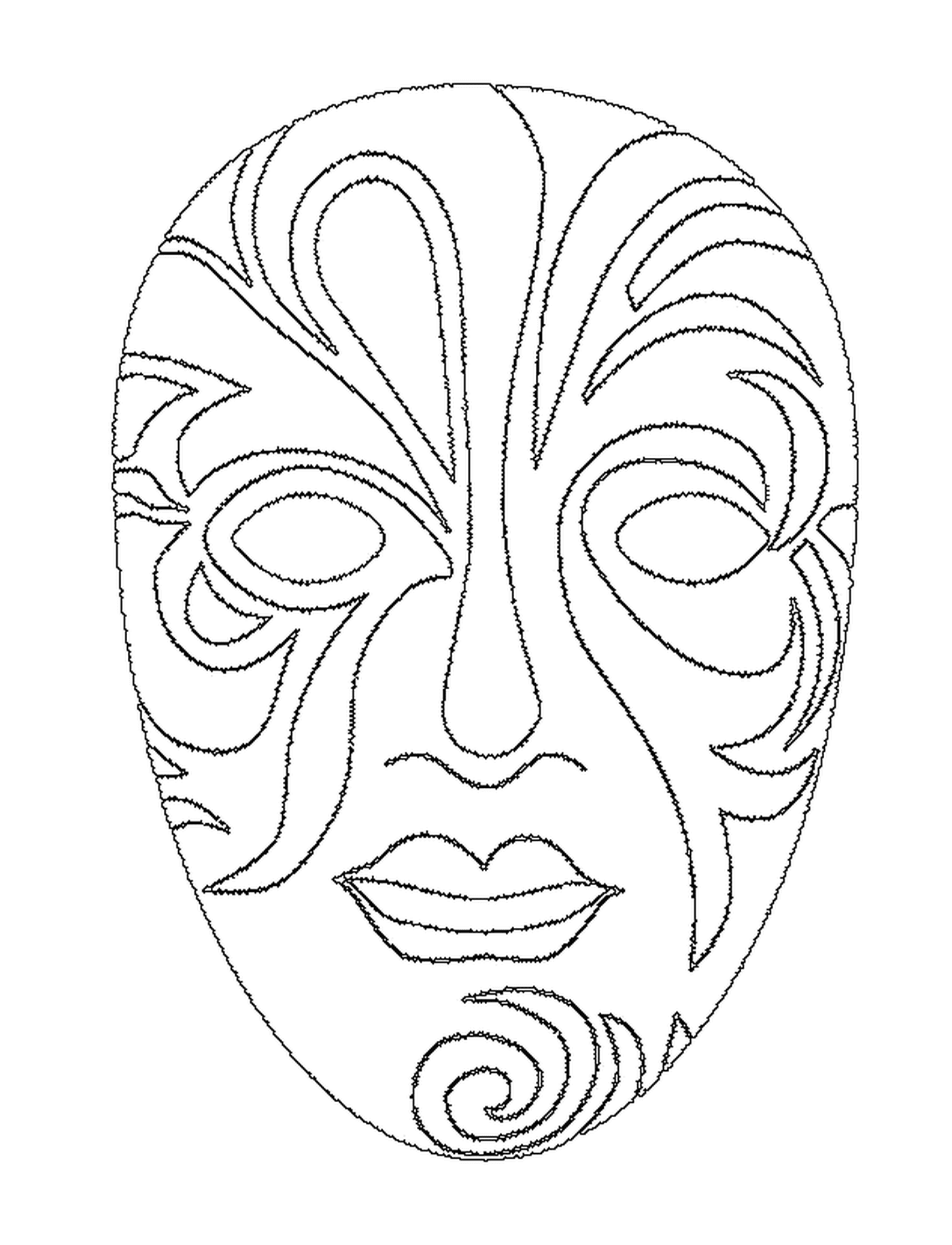 coloriage carnaval joli masque pour le visage
