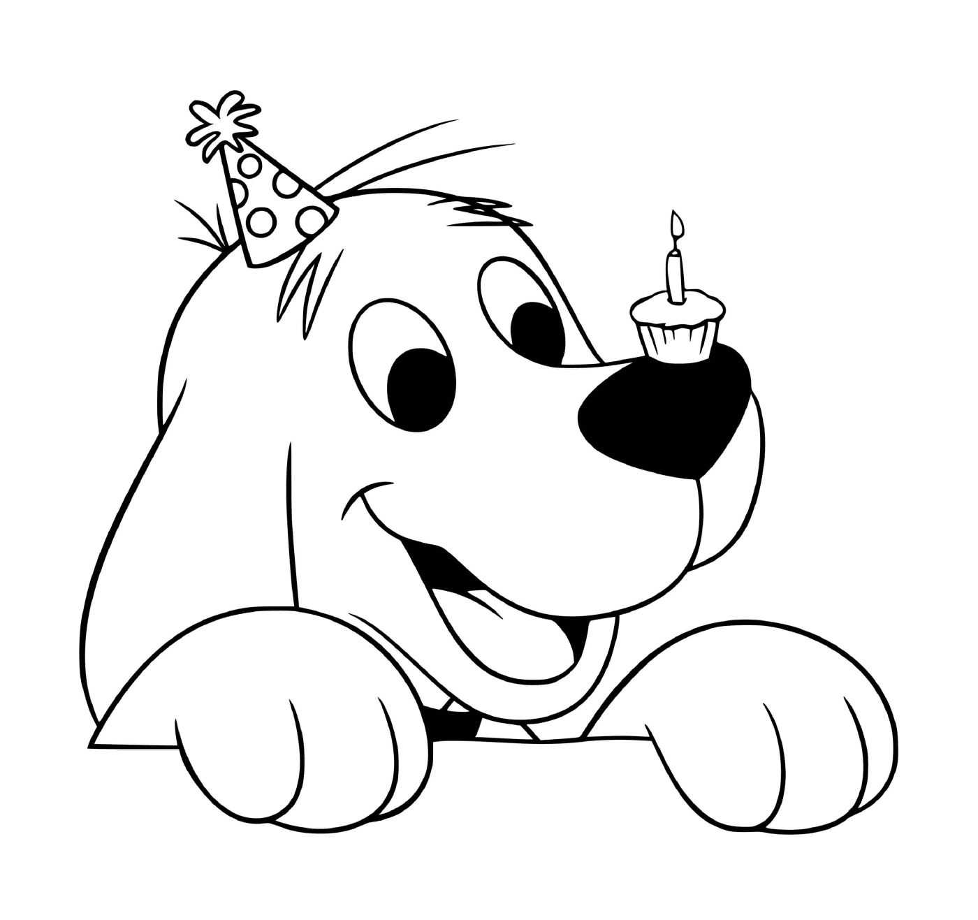 coloriage clifford anniversaire 1 an