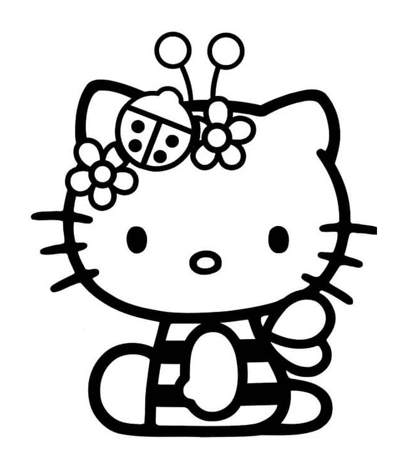 coloriage coccinelle hello kitty