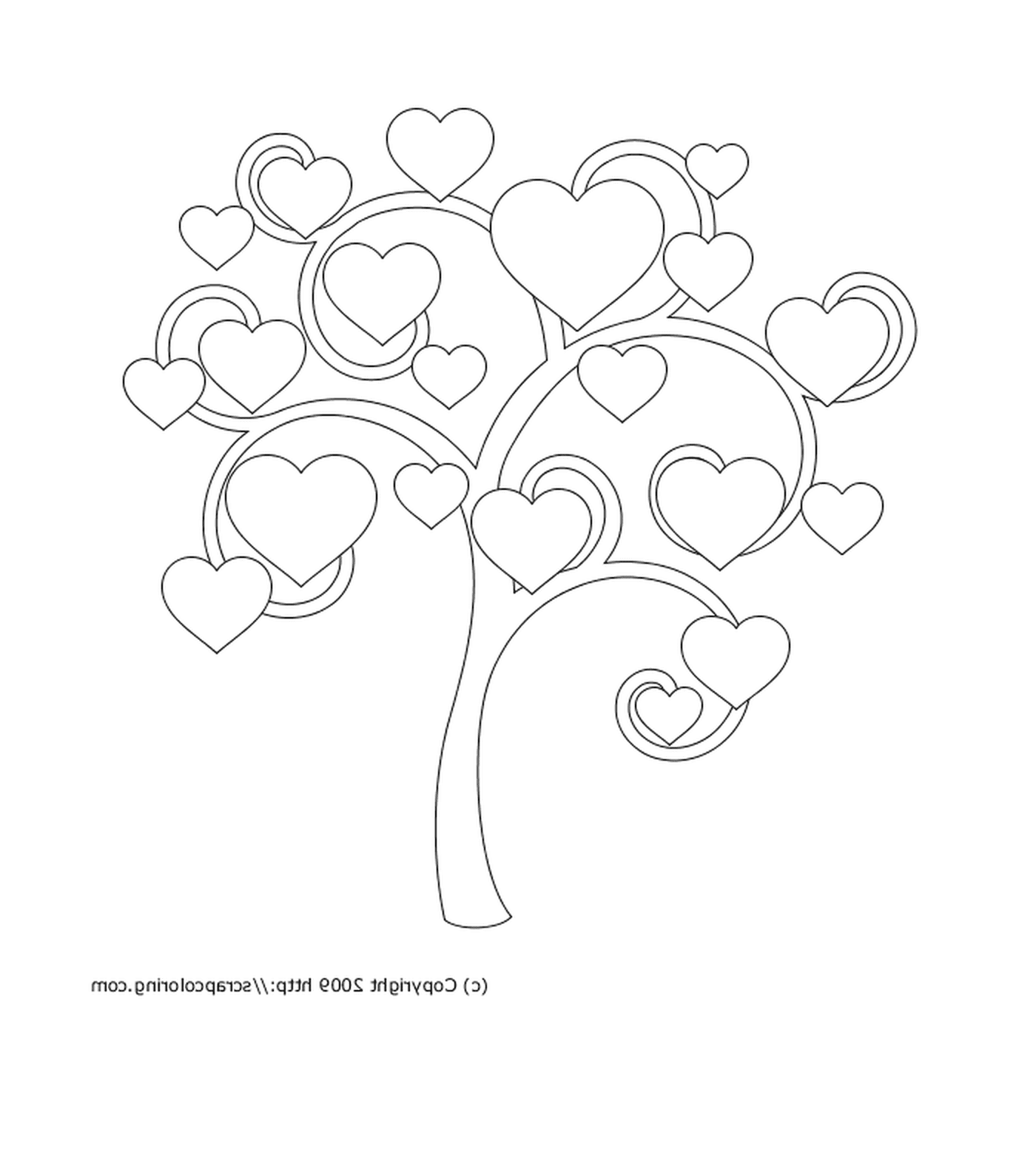 coloriage arbre de coeur