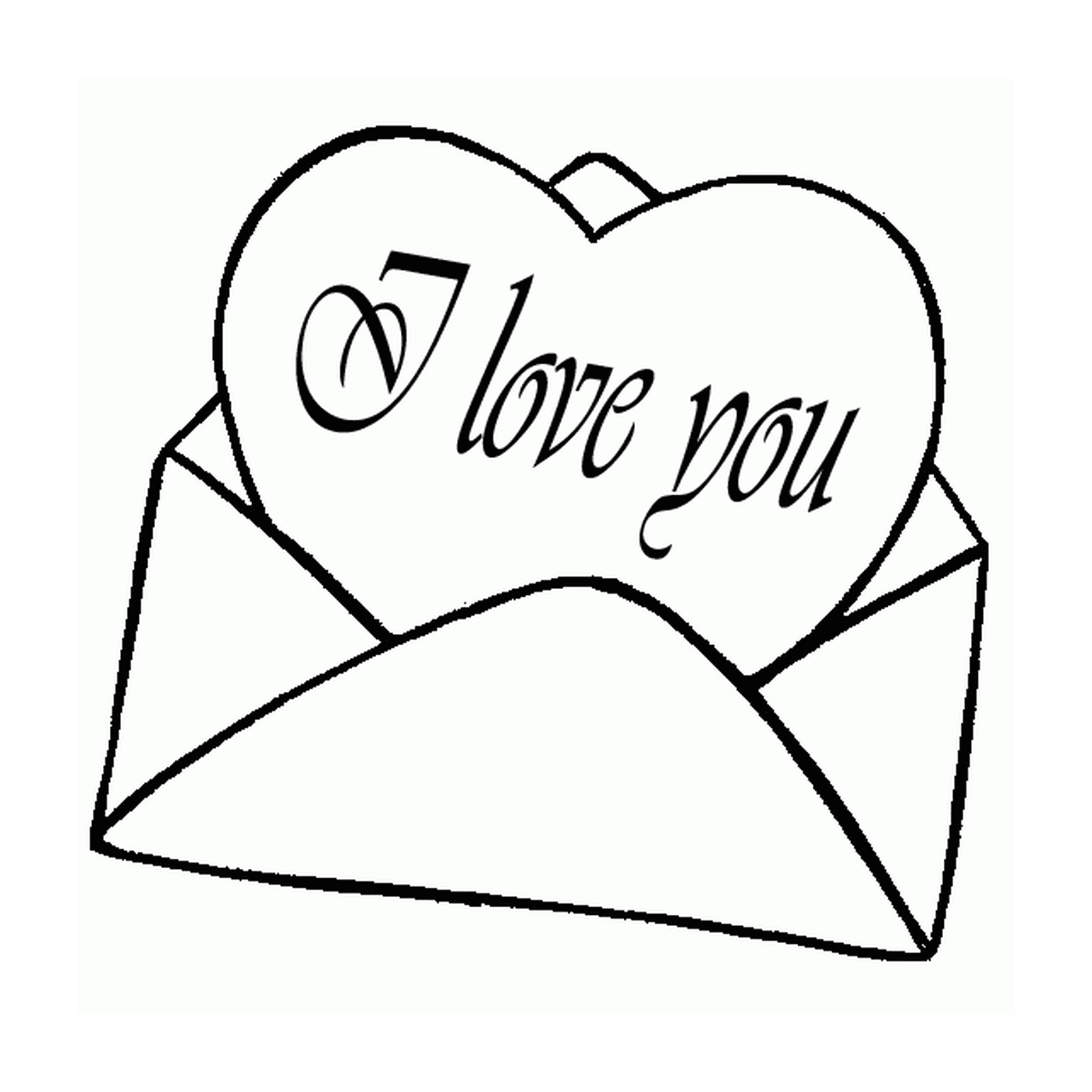 coloriage lettre coeur i love you