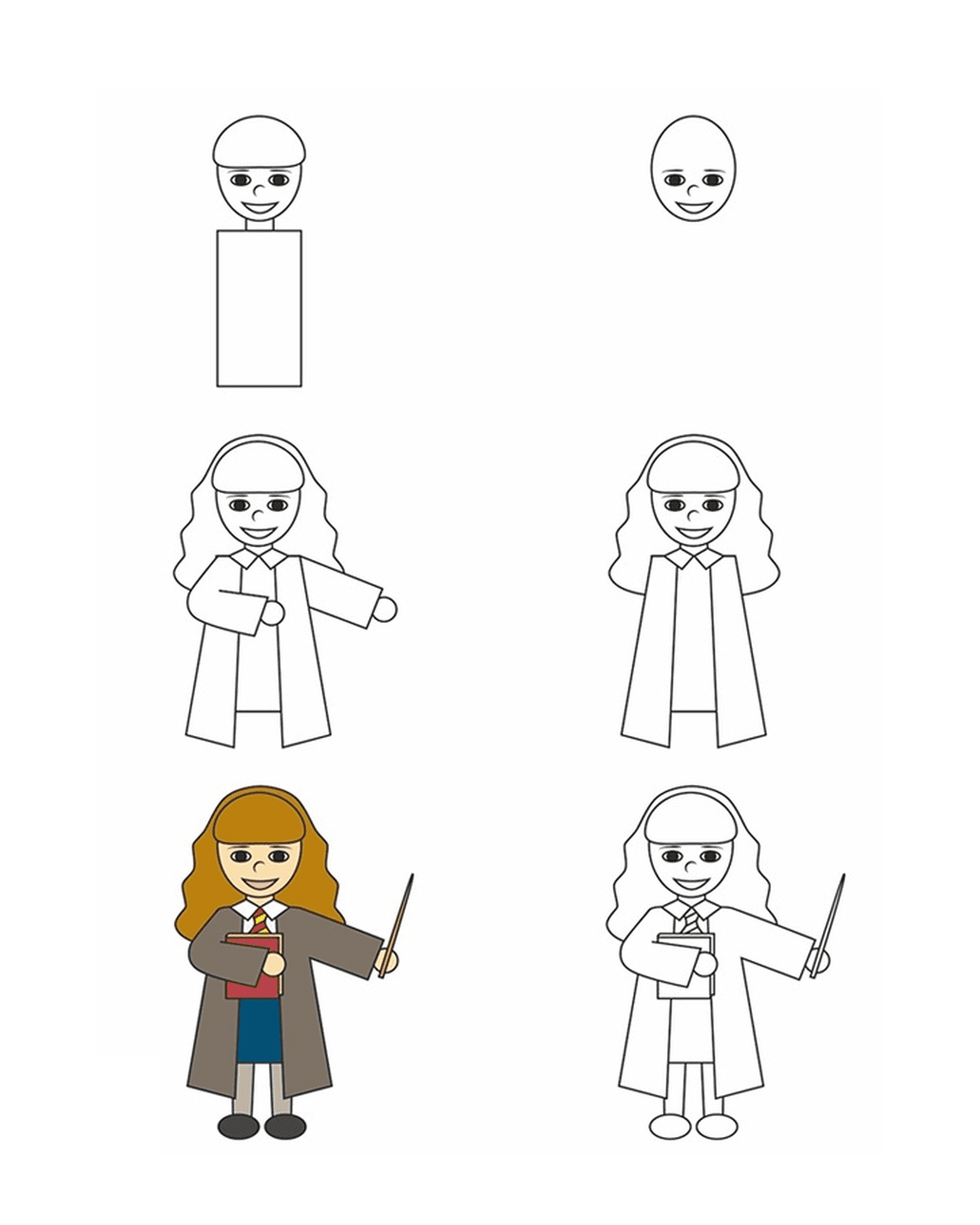 coloriage comment dessiner hermione granger