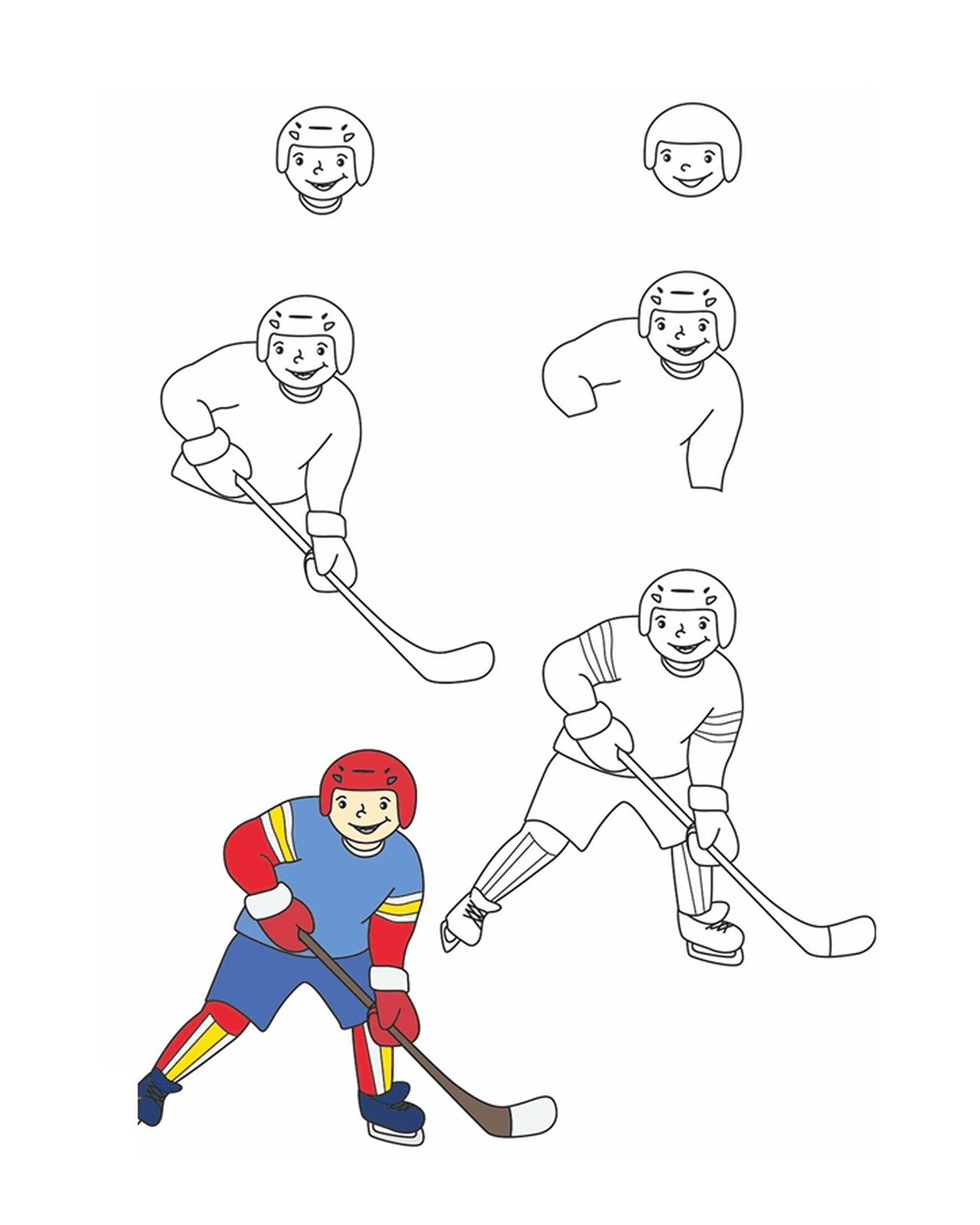 coloriage comment dessiner hockey sur glace