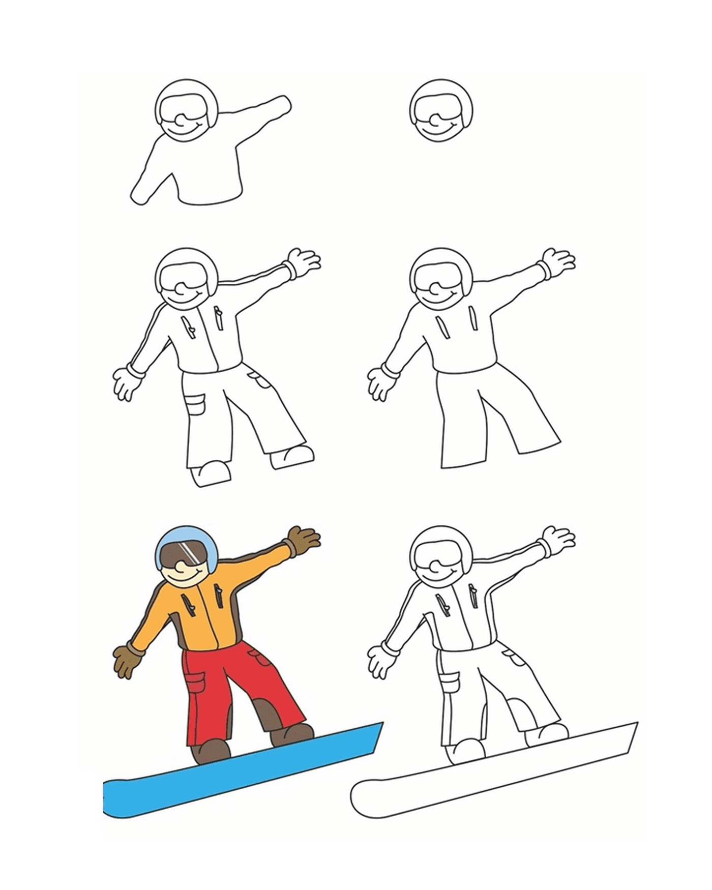 comment dessiner snowboard