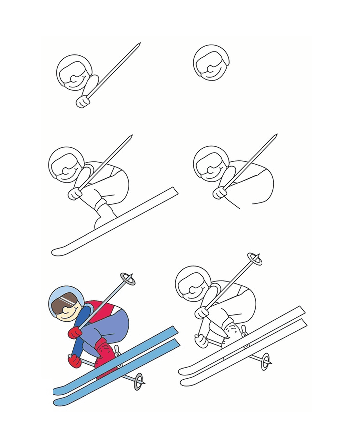 comment dessiner ski acrobatique