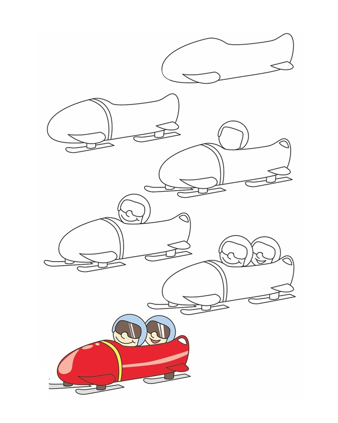 coloriage comment dessiner bobsleigh