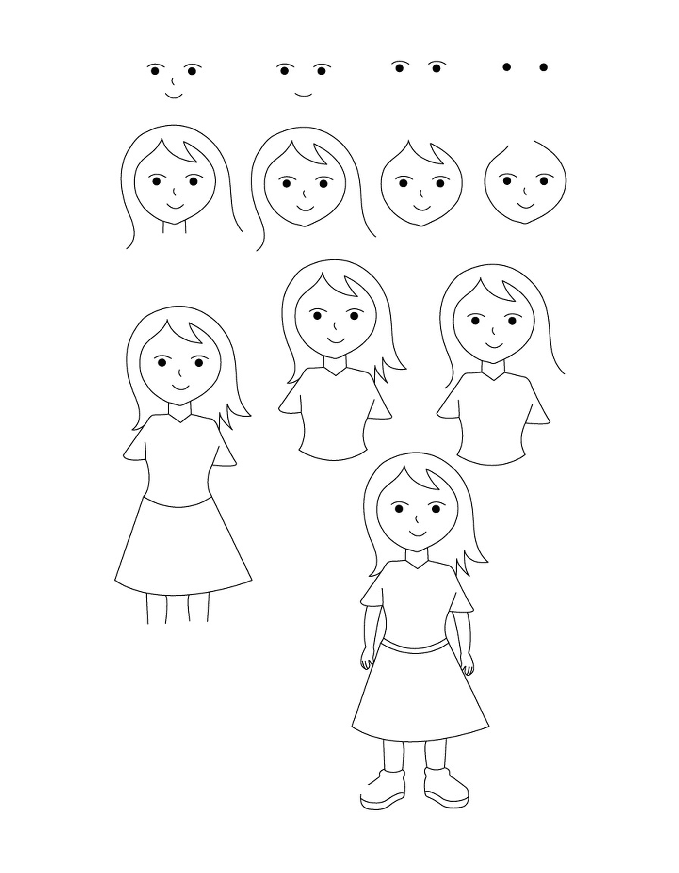 coloriage comment dessiner une fille