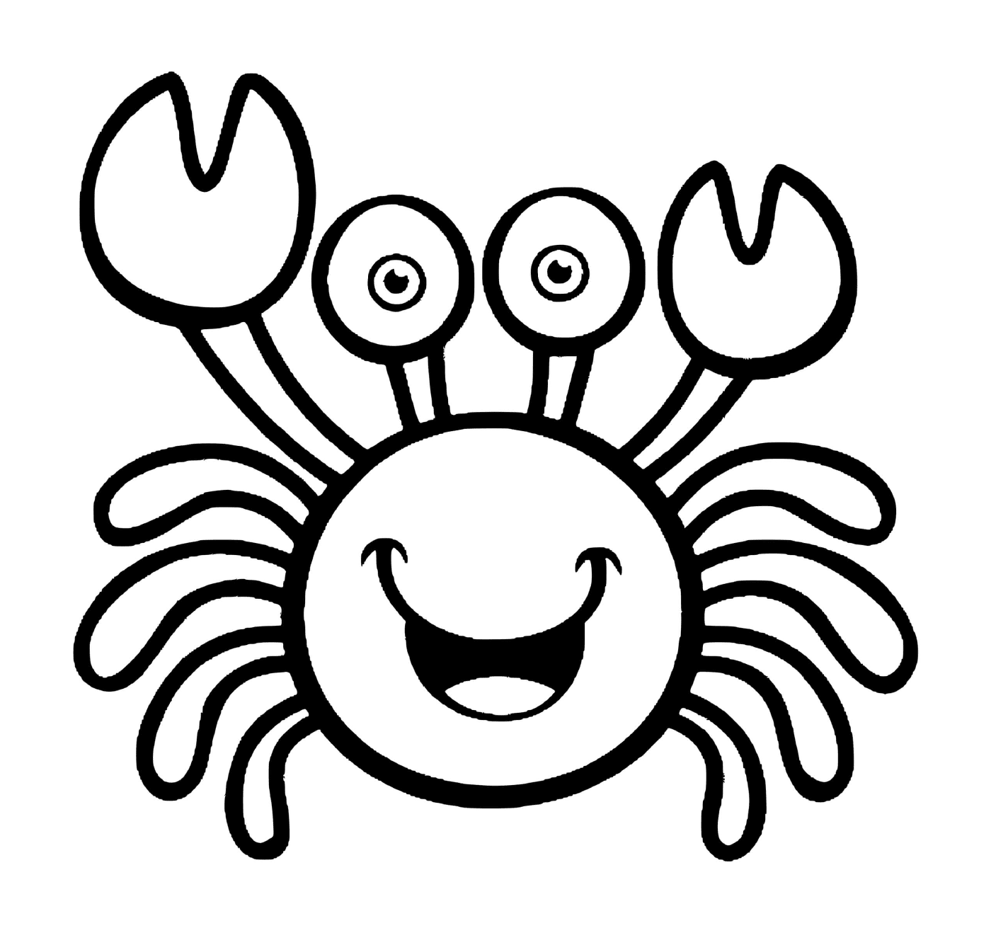 coloriage crabe heureux ps
