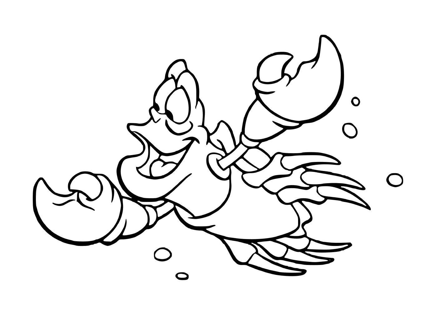 coloriage crabe de la petite sirene