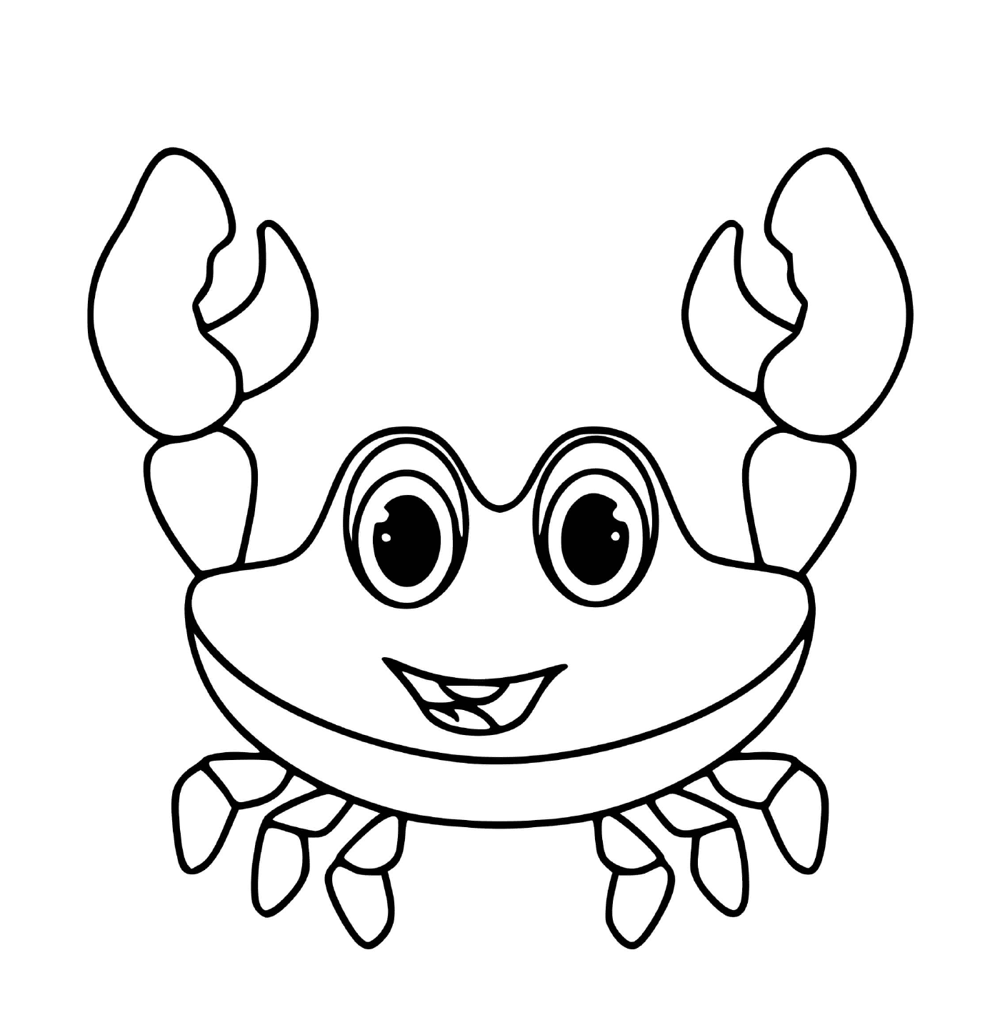 coloriage crabe joyeux maternelle