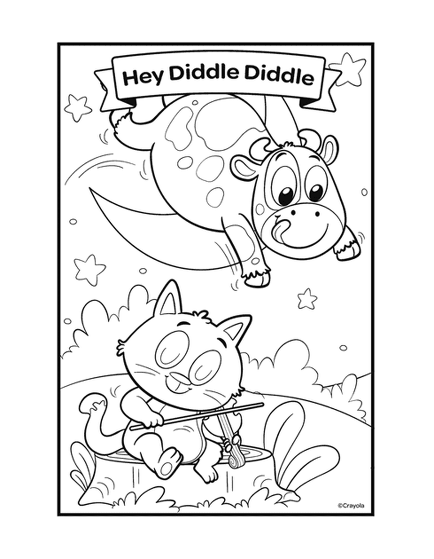 coloriage nursery rhymes hey diddle diddle