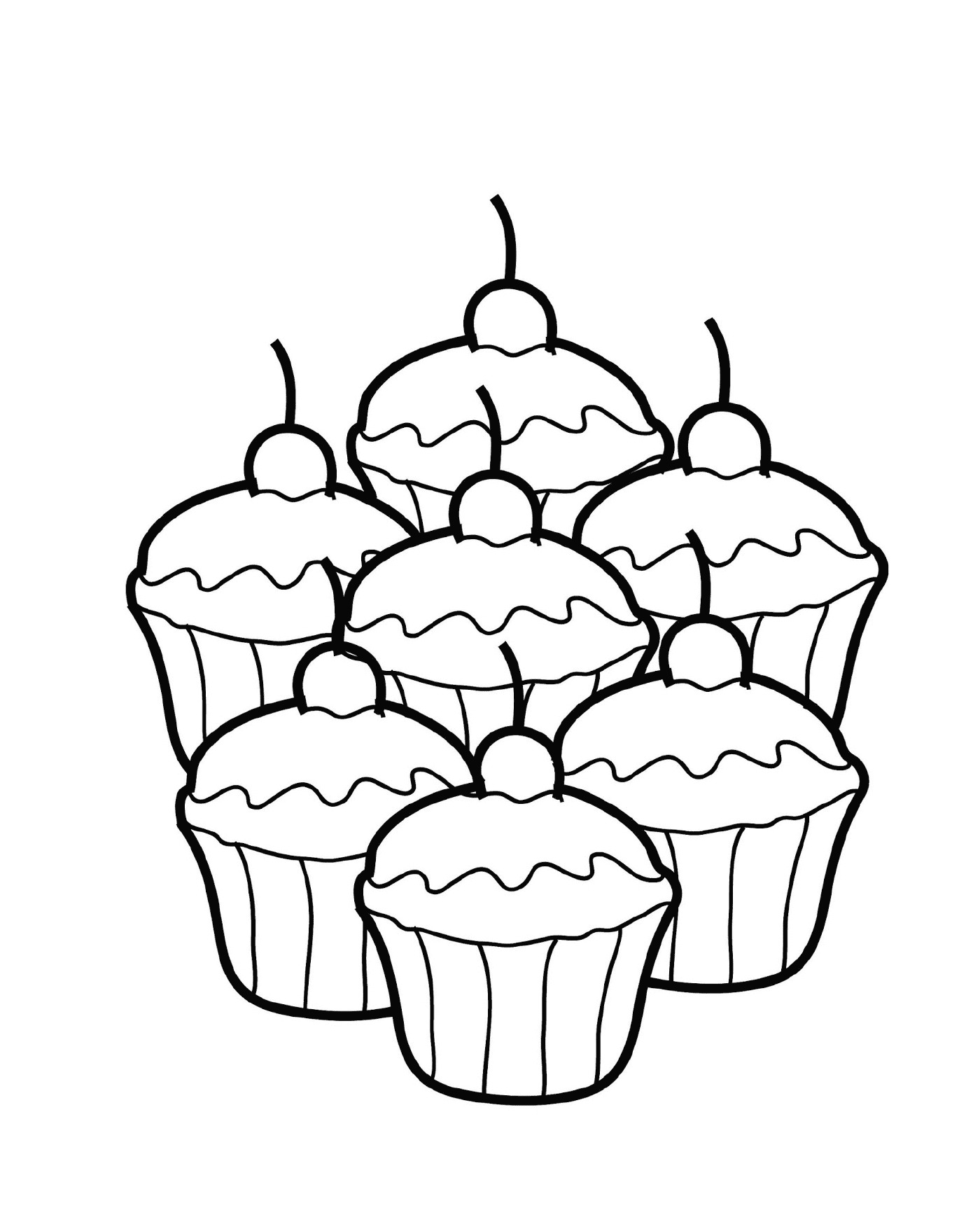 coloriage quatres cupcakes