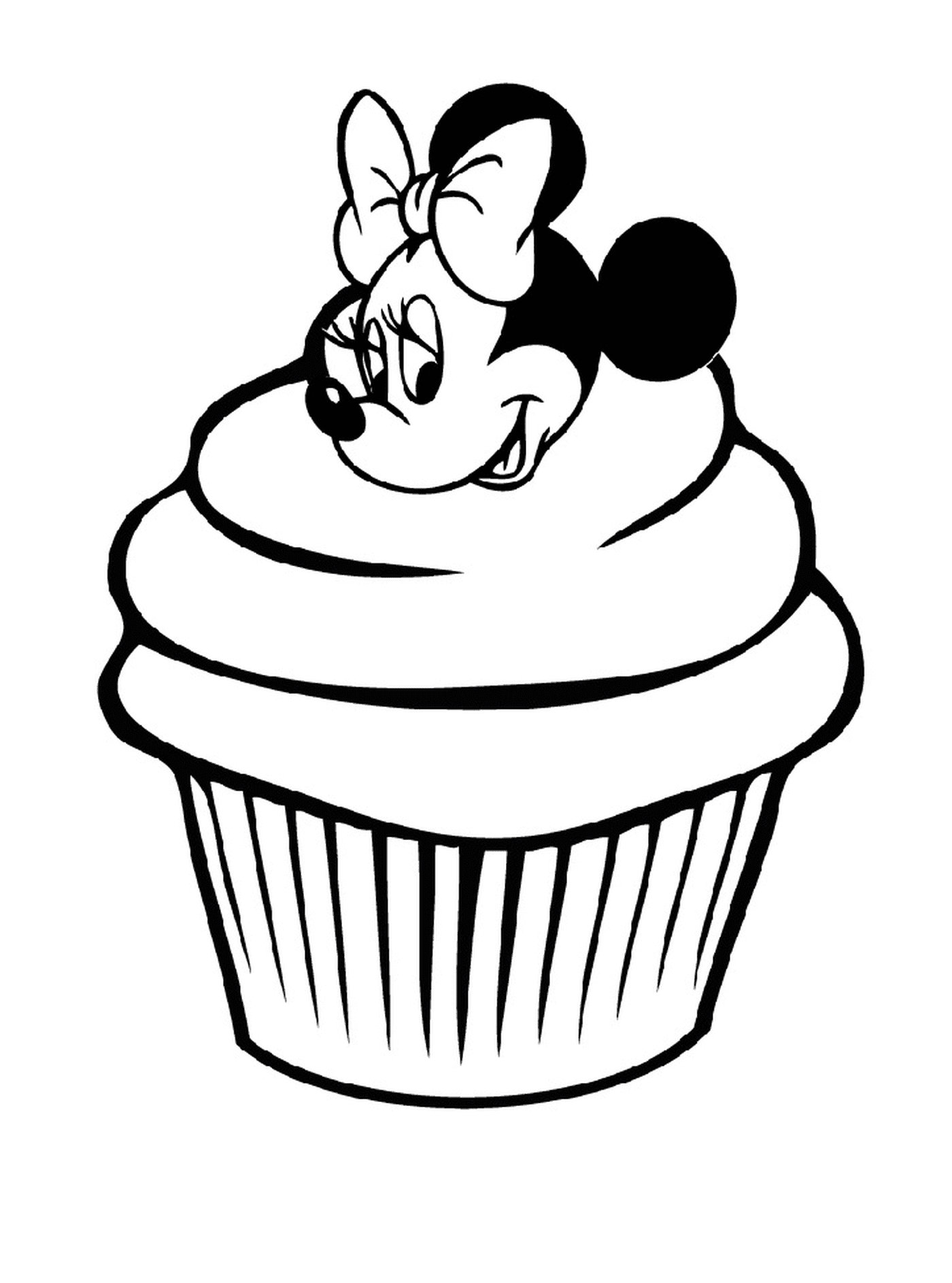 coloriage minnie mouse cupcake disney